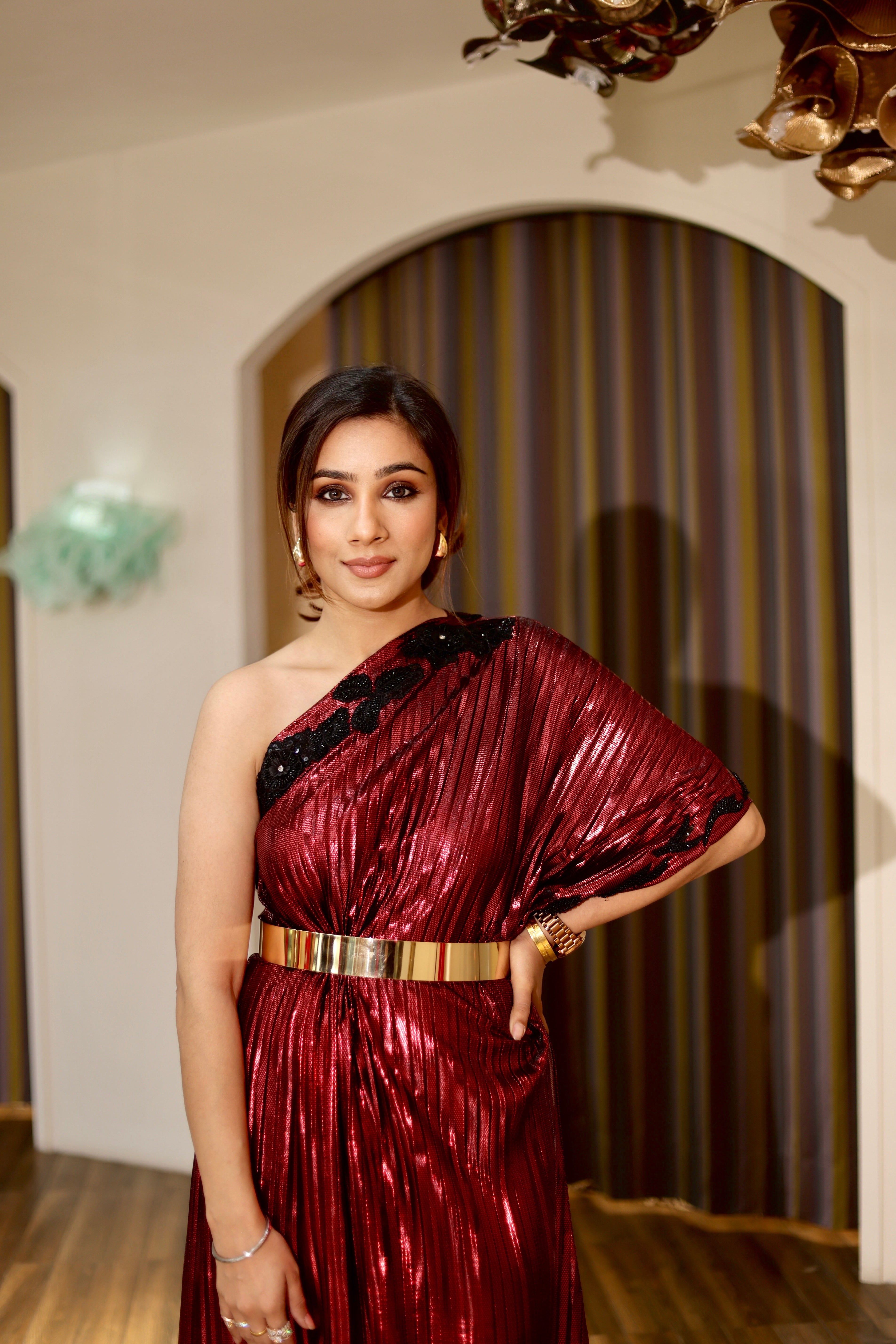 Venetian red drape kaftan