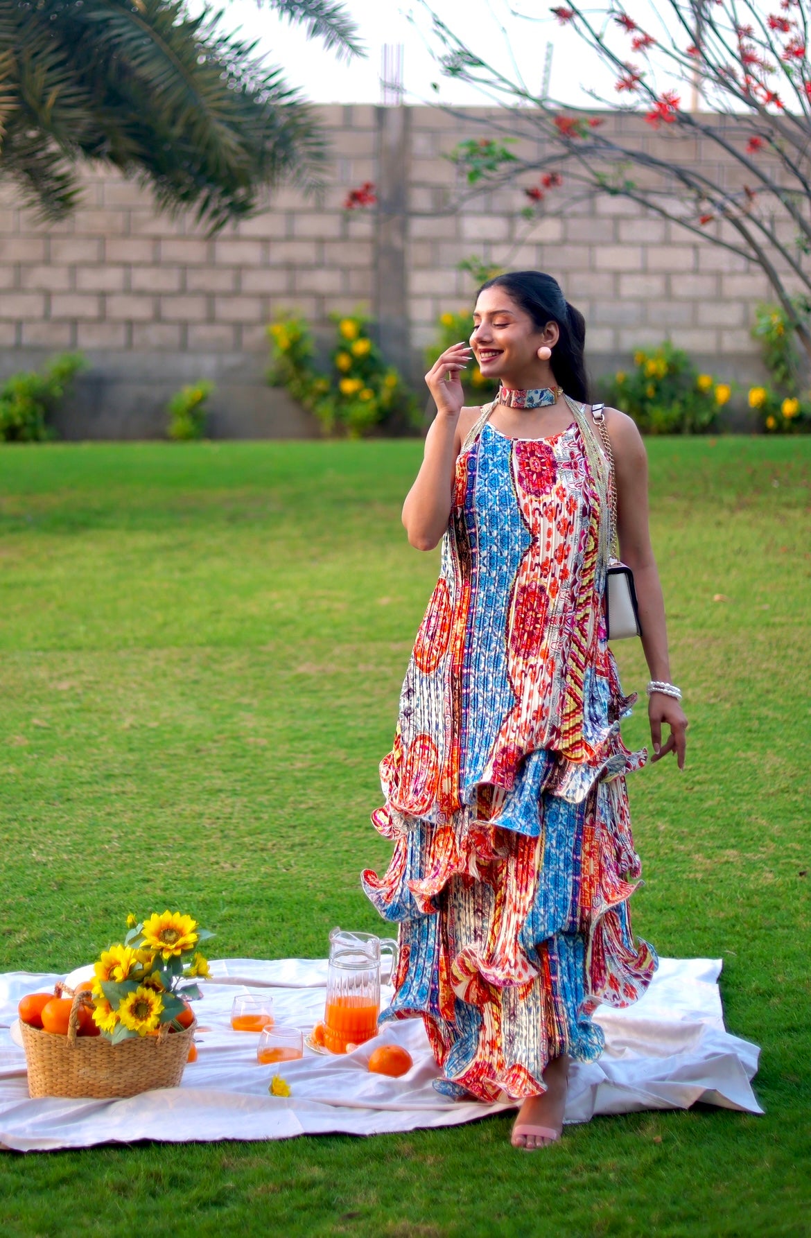 Kyanos candy long ruffle layer dress