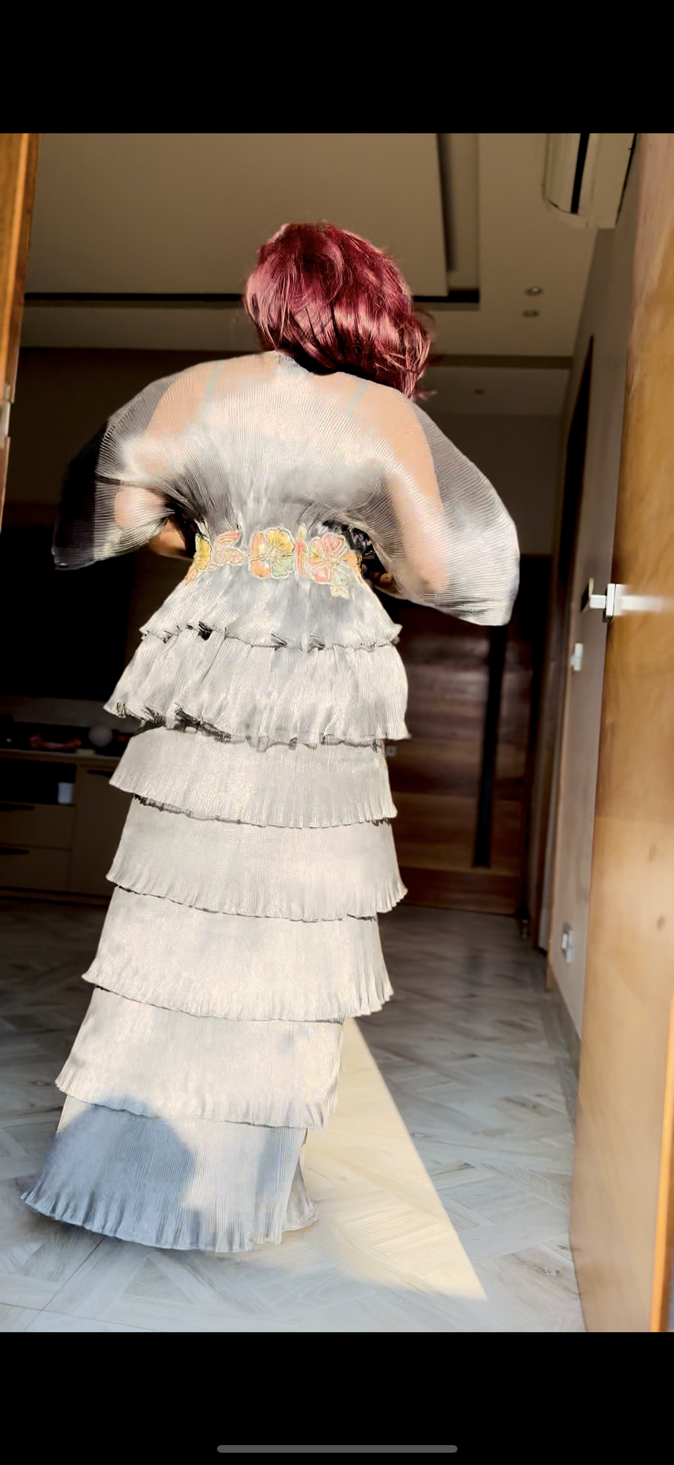 Silver embroidered moon with tutu skirt