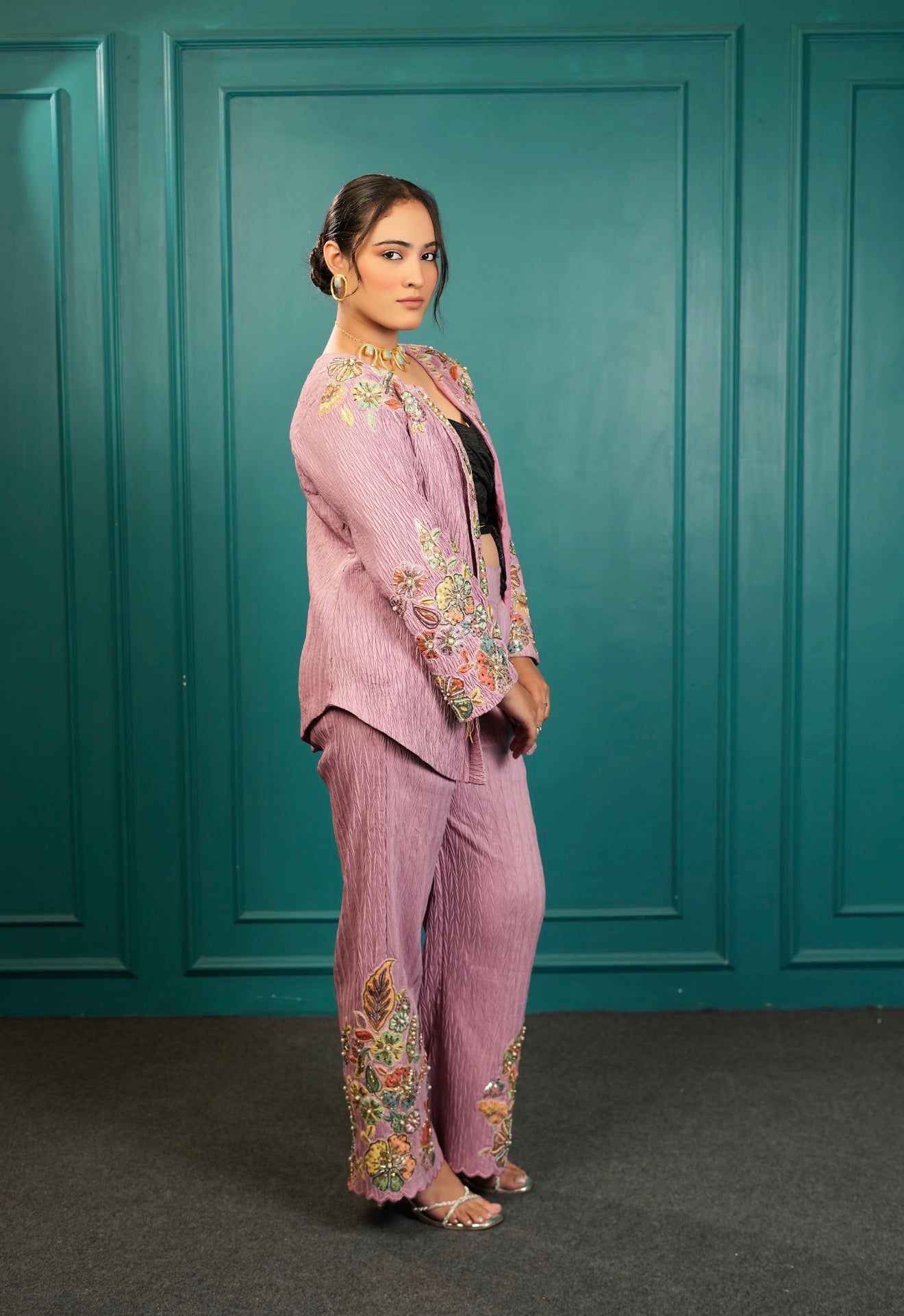 Gulnaar Embellished DENIM CO ORD SET