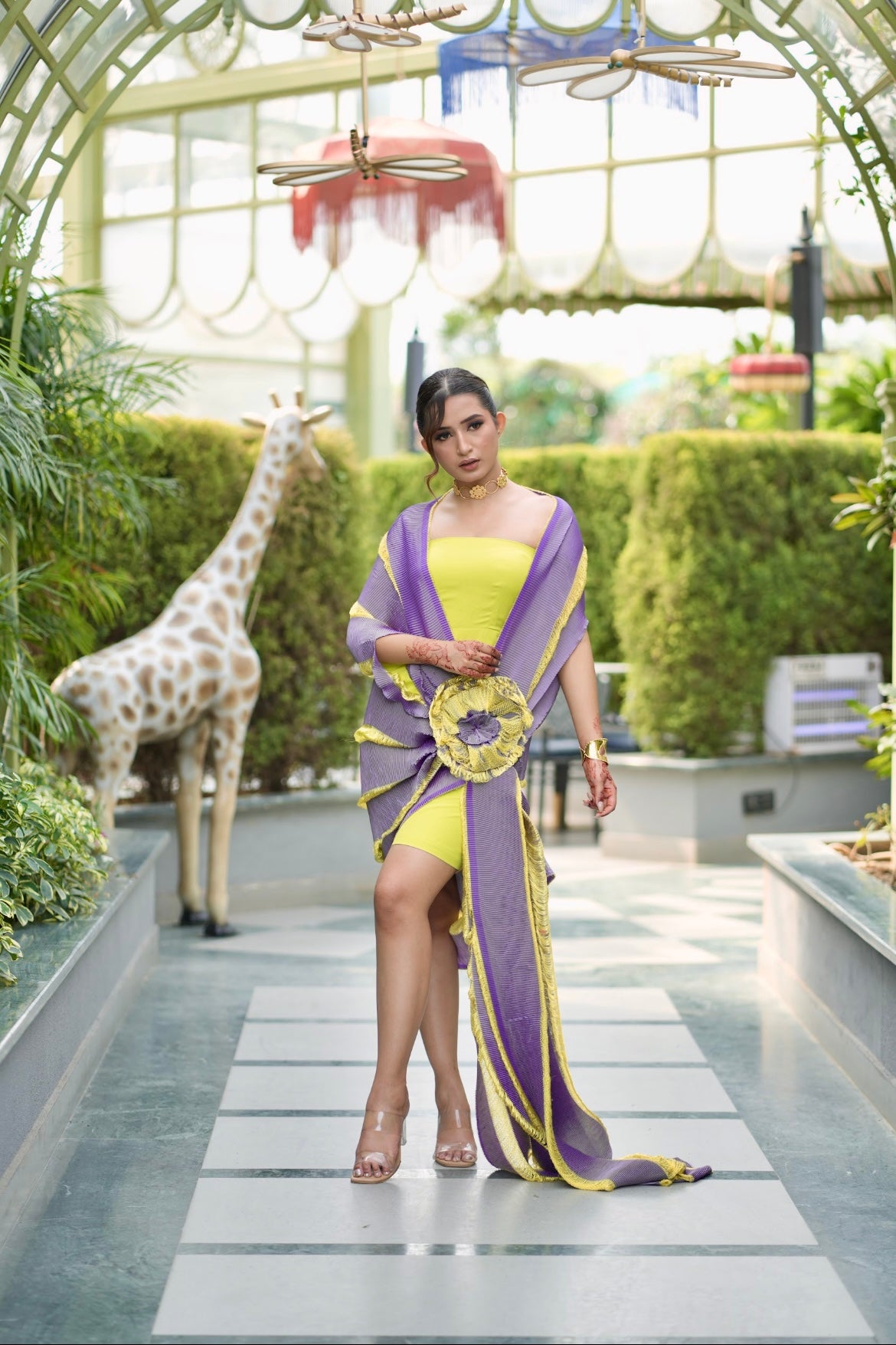 Luxe Wrap dress in Lemon Swirl