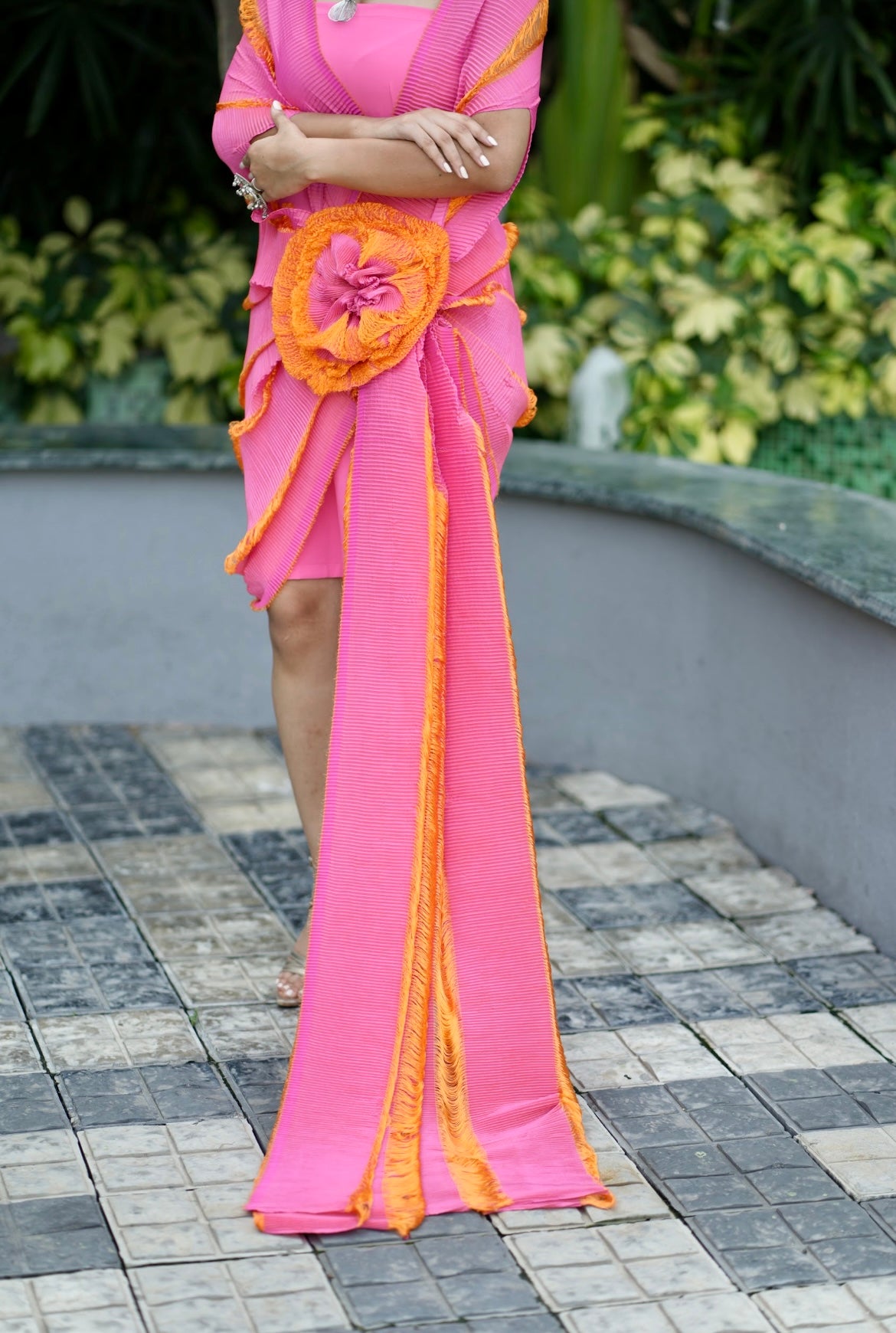 Luxe Wrap dress in Pink Swirl