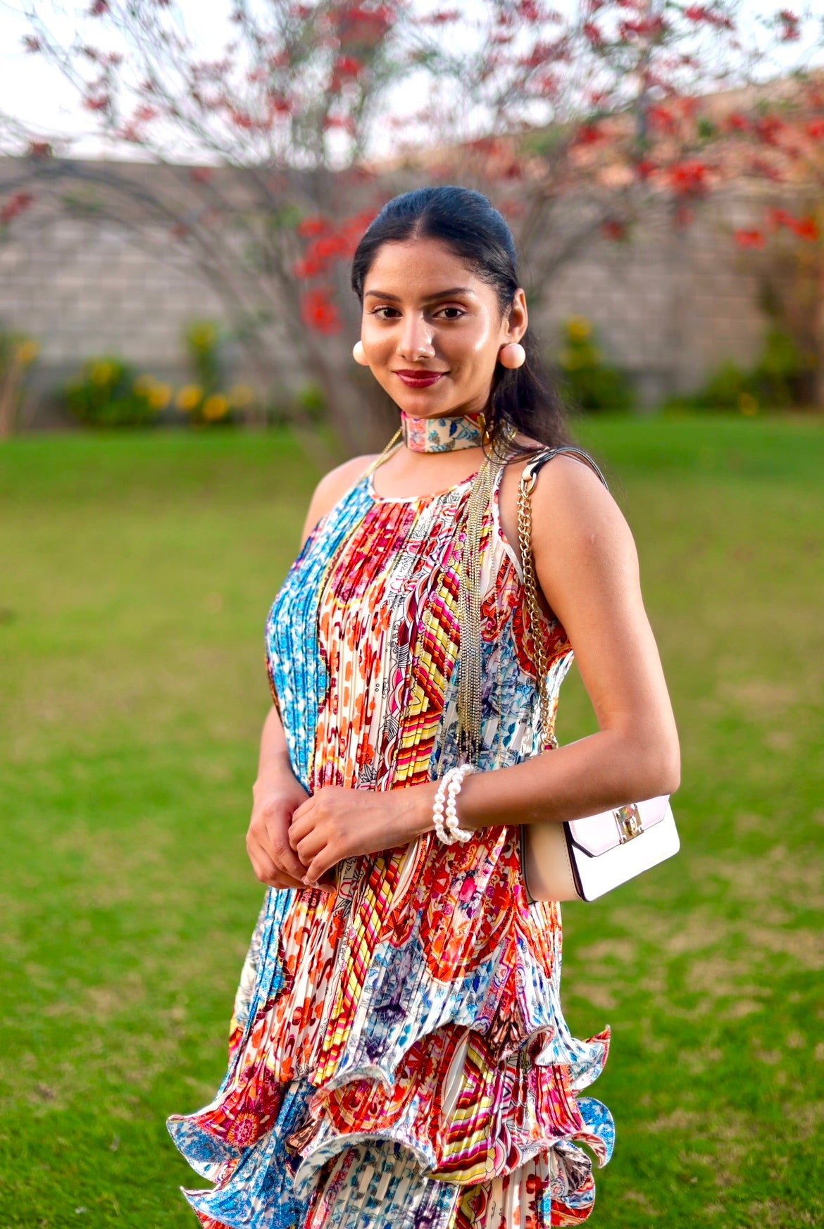Kyanos candy long ruffle layer dress