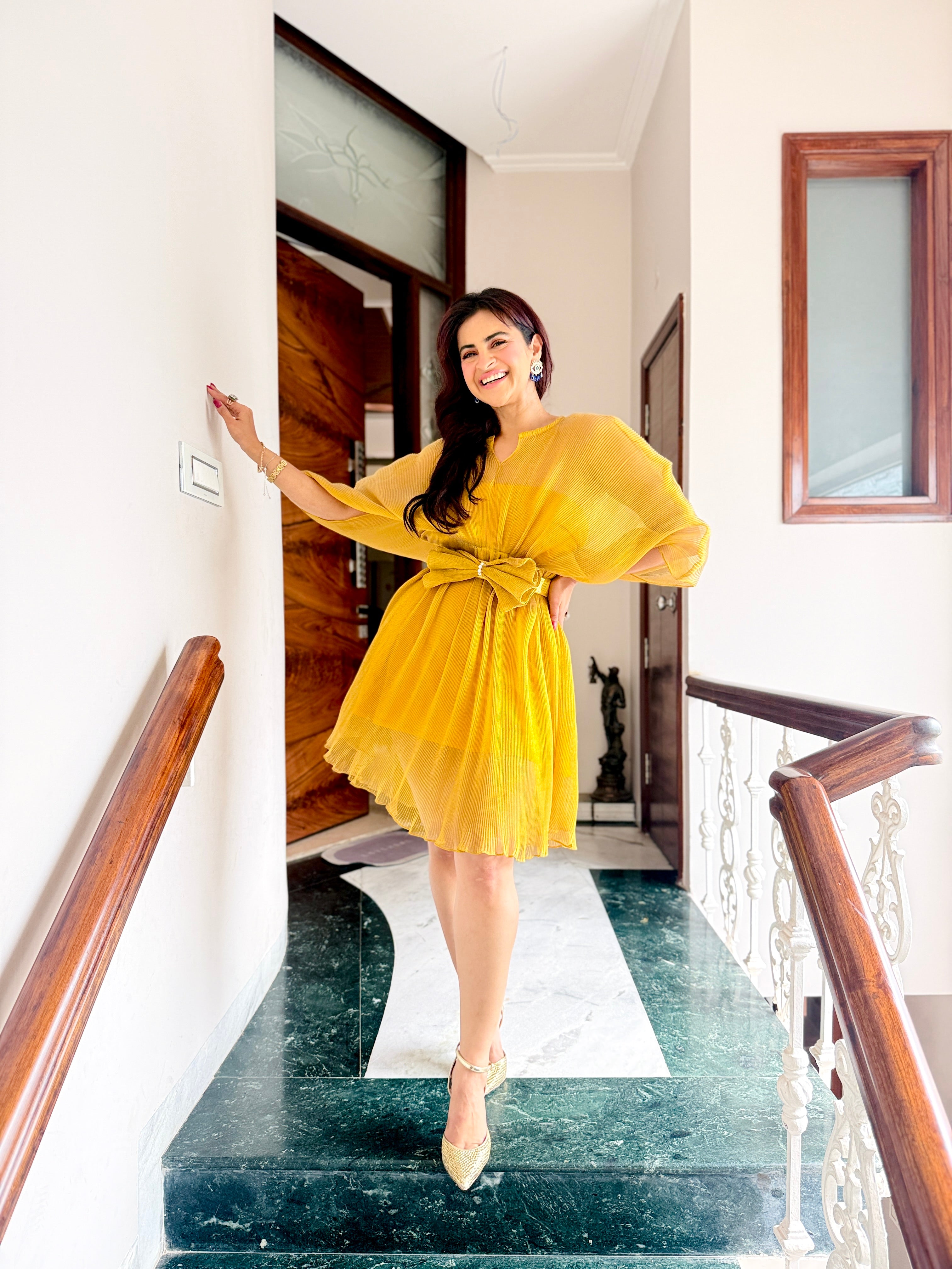 Sunshine Bloom Moon Dress in Golden