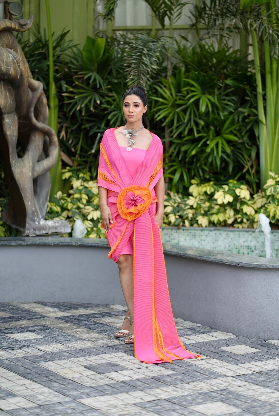 Luxe Wrap dress in Pink Swirl