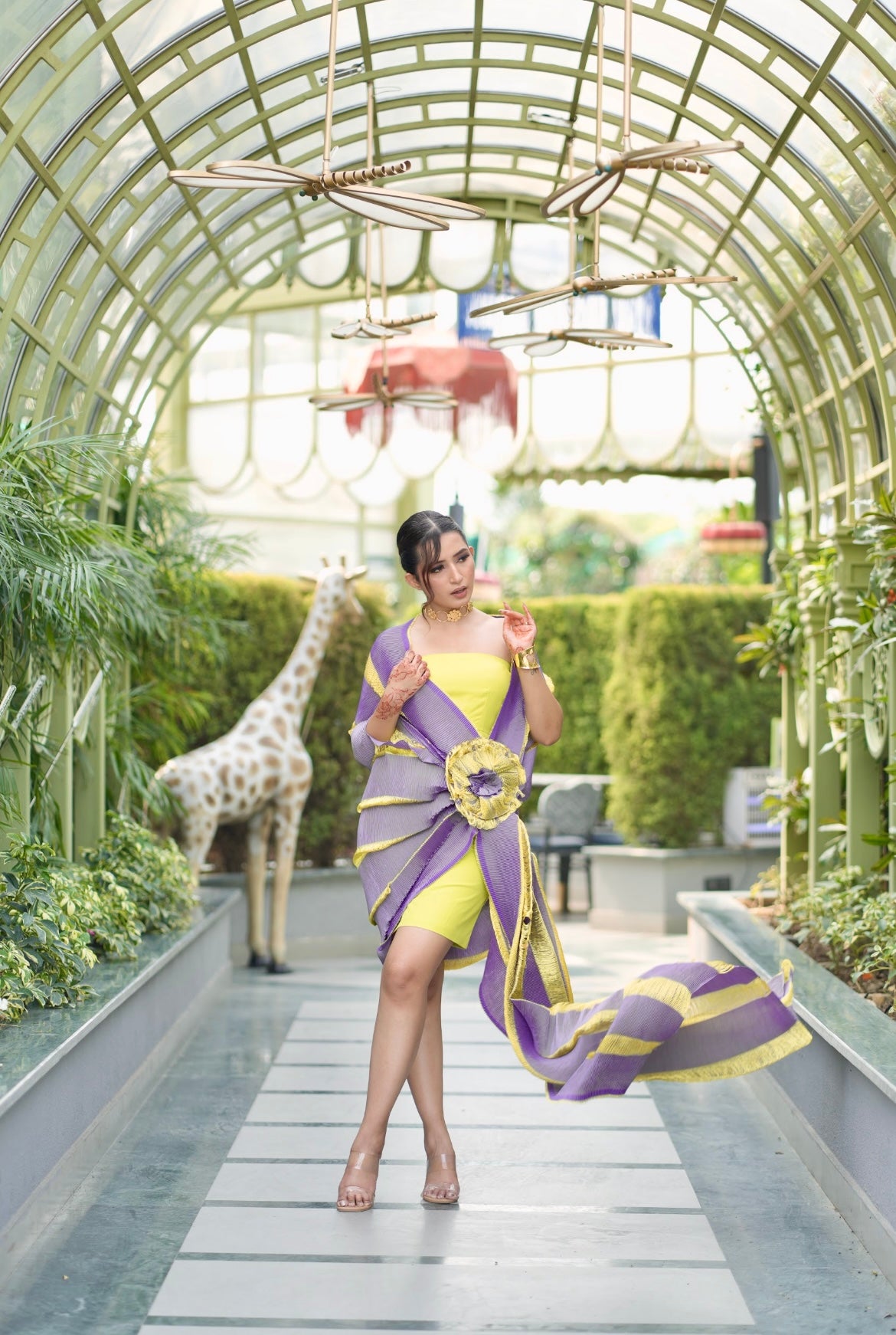 Luxe Wrap dress in Lemon Swirl