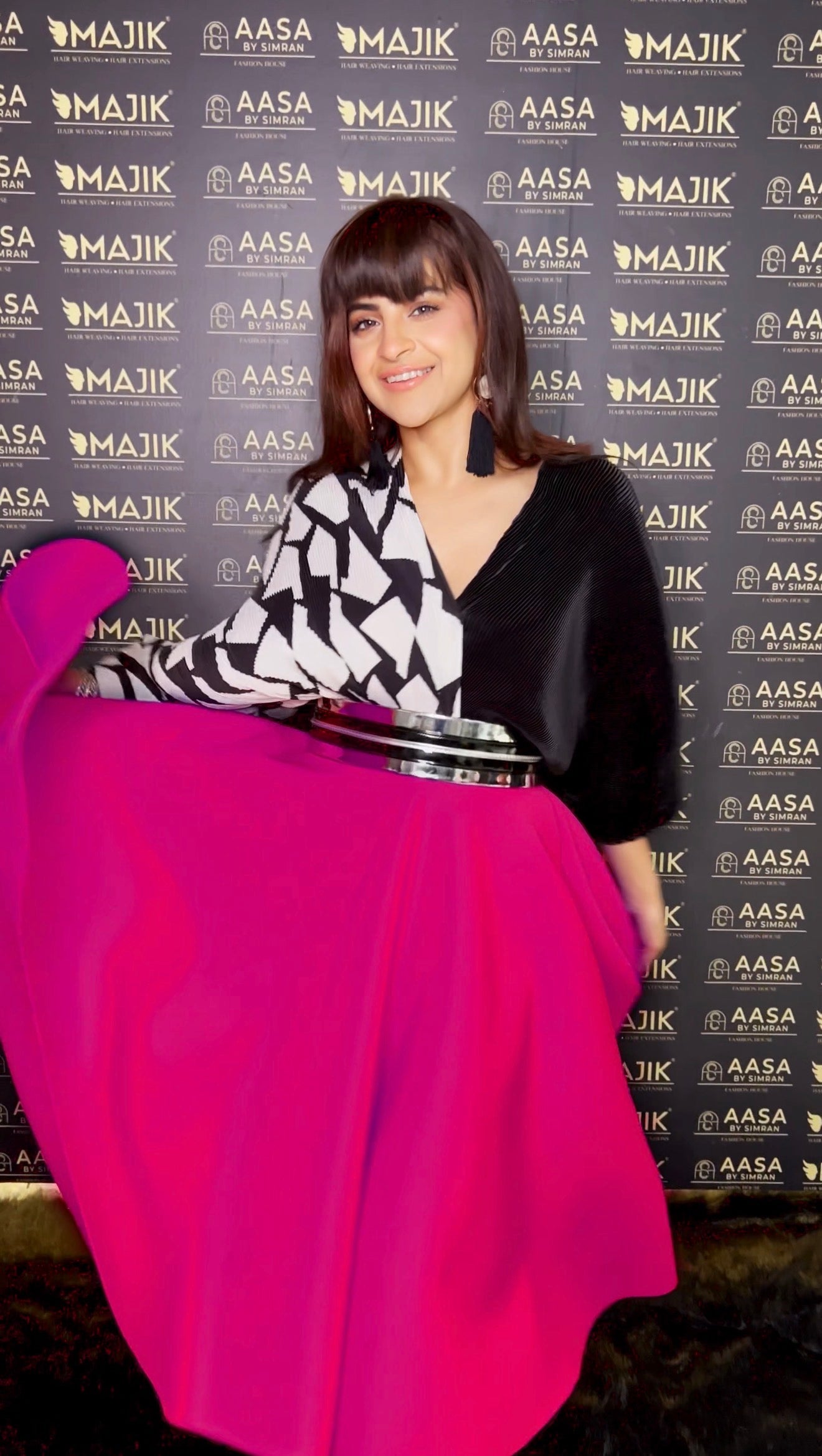 Pink eclipse in Pink, Black and white