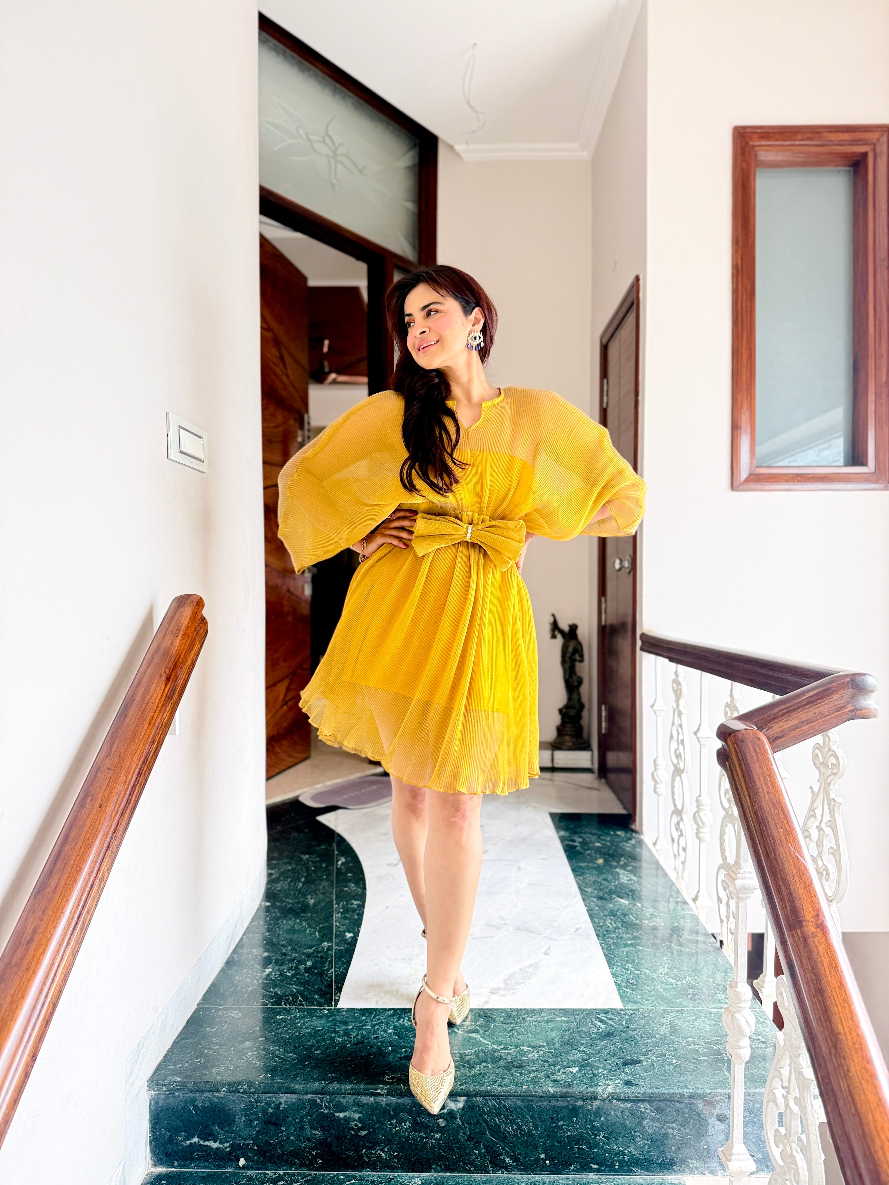 Sunshine Bloom Moon Dress in Golden