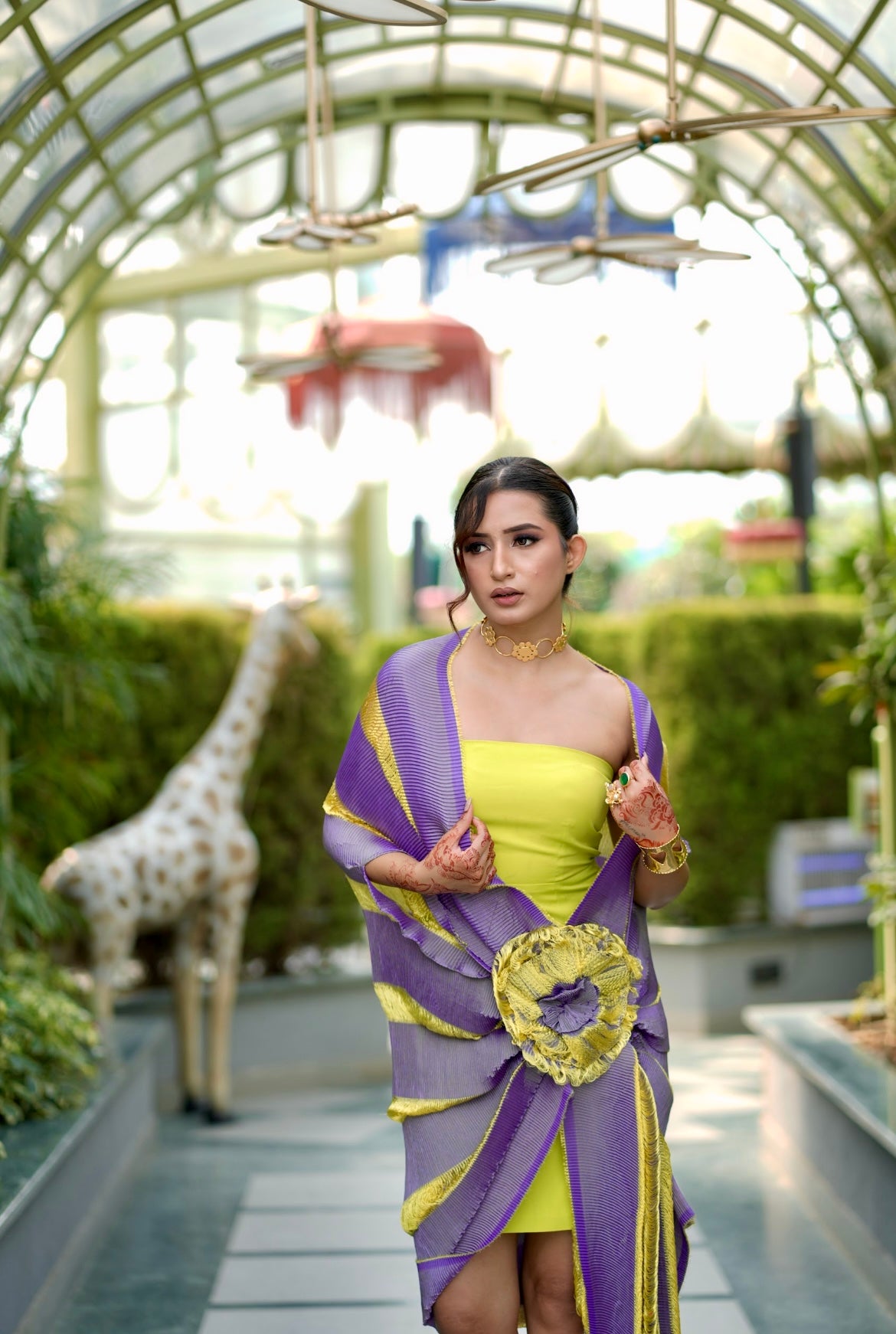 Luxe Wrap dress in Lemon Swirl