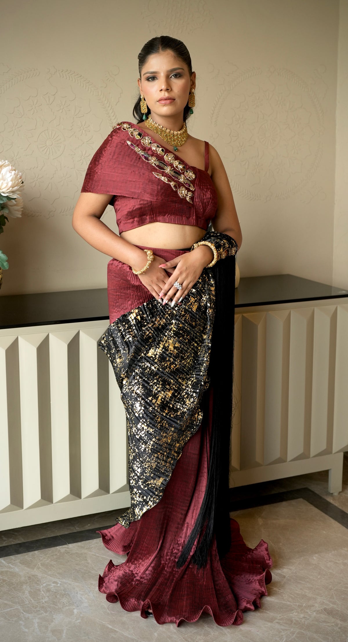 Nazakat saree with Embroidered Blouse