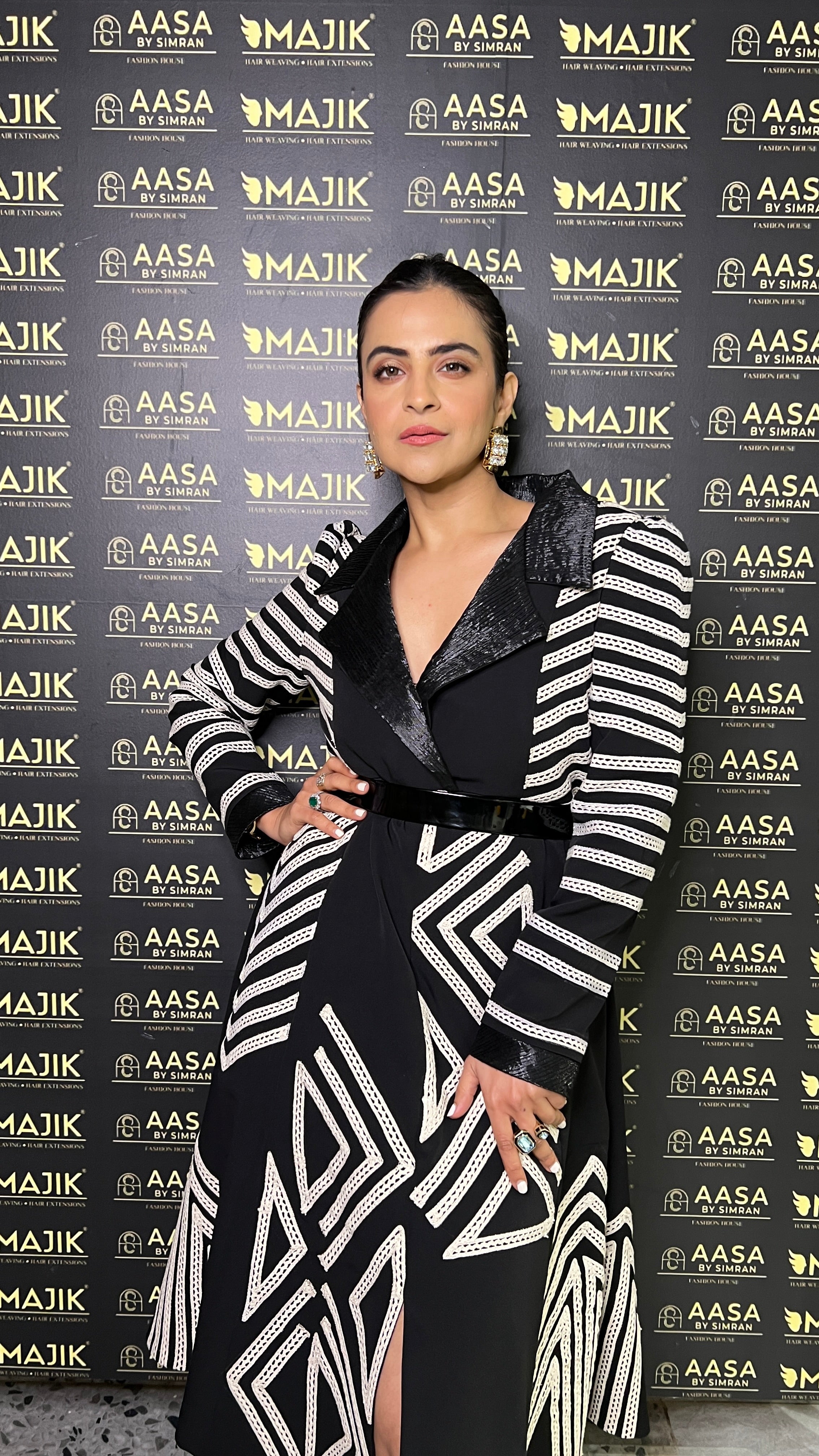 Black & White Illusion Blazer Dress