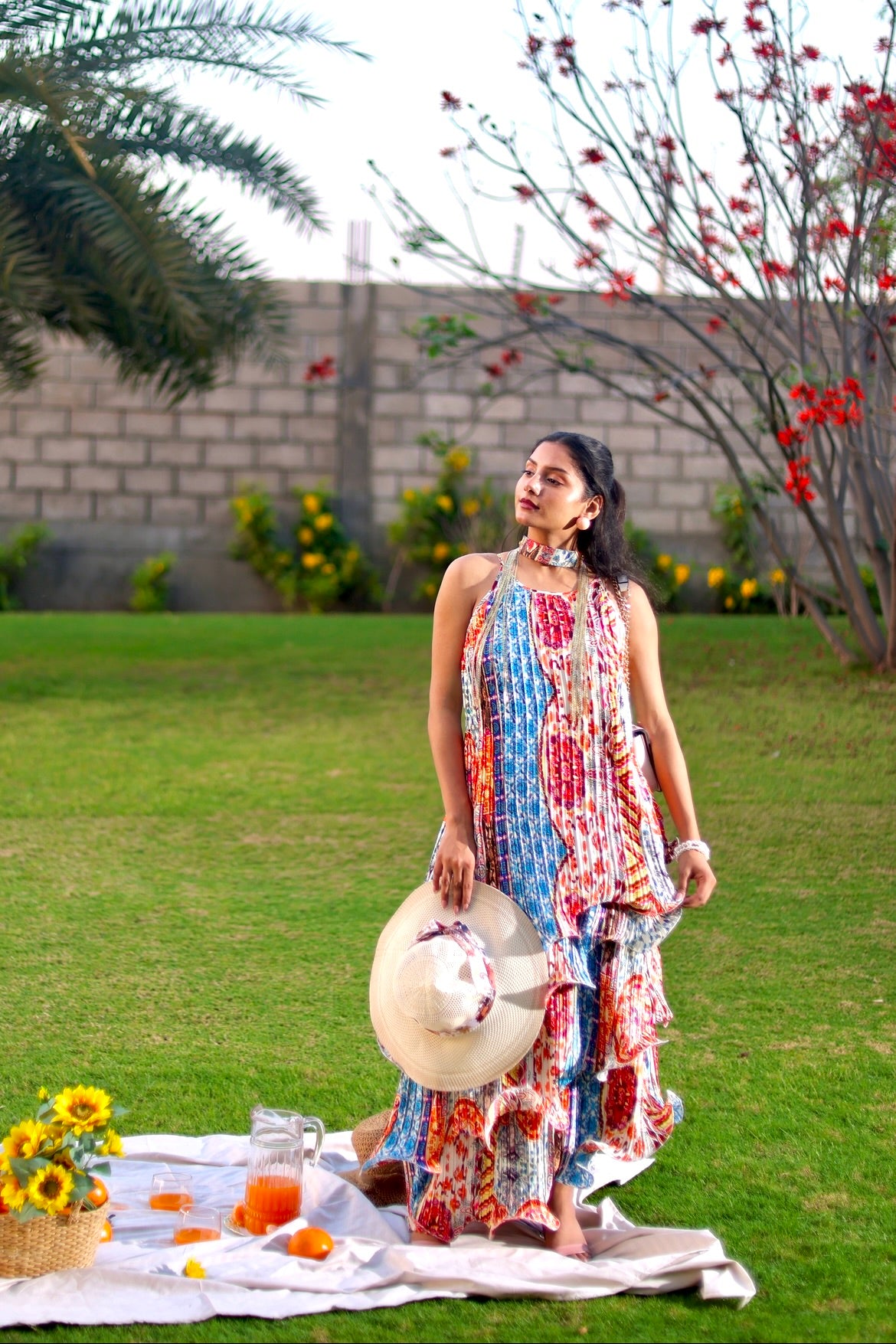Kyanos candy long ruffle layer dress