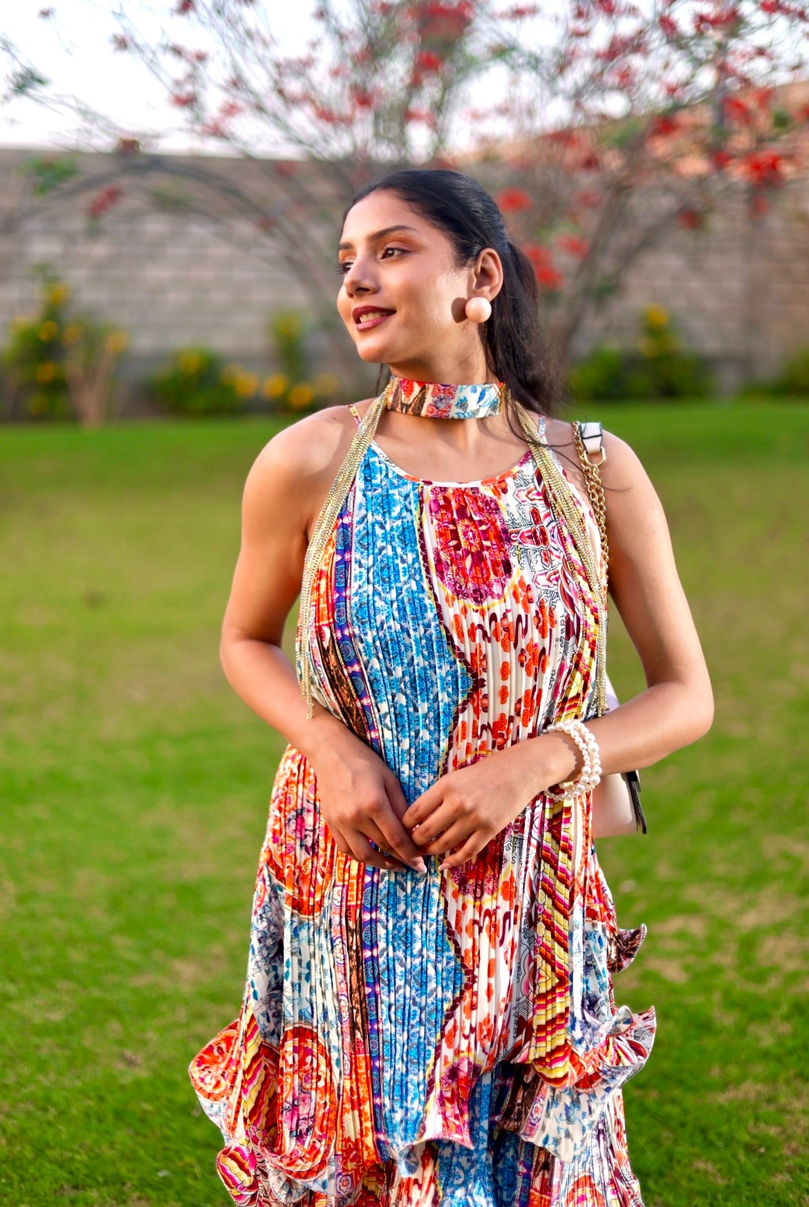 Kyanos candy long ruffle layer dress