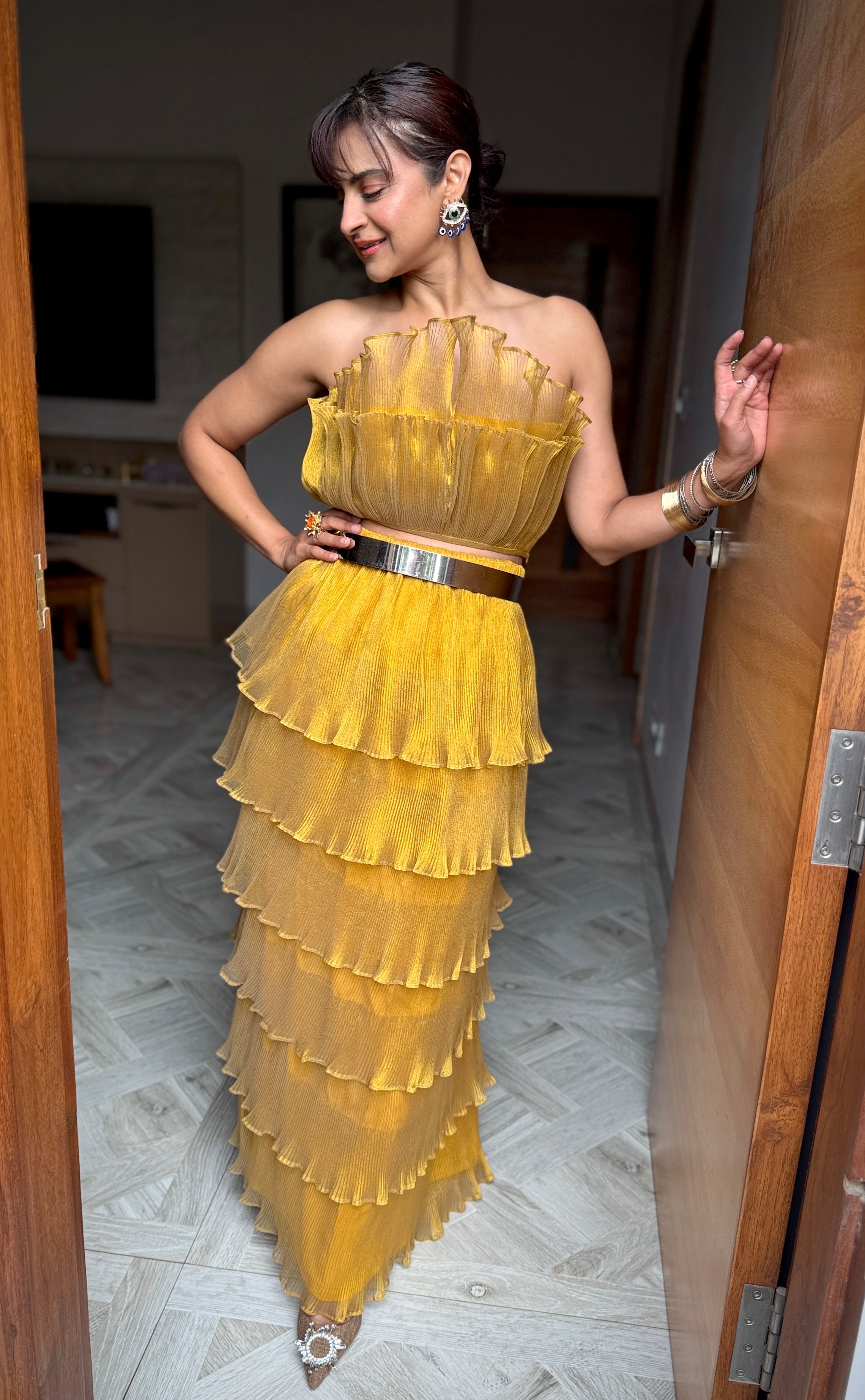 Golden Marigold Tutu Top and Skirt Set