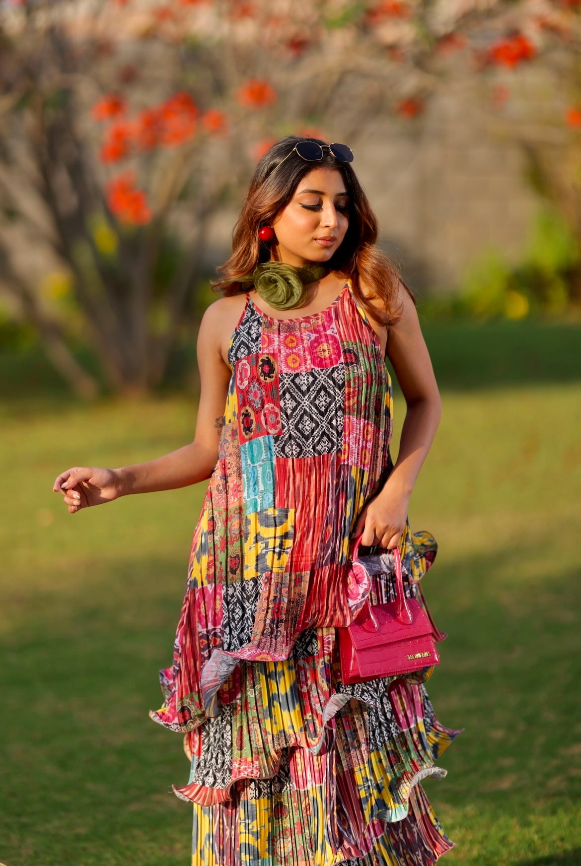 Indie masala Long ruffle layer dress