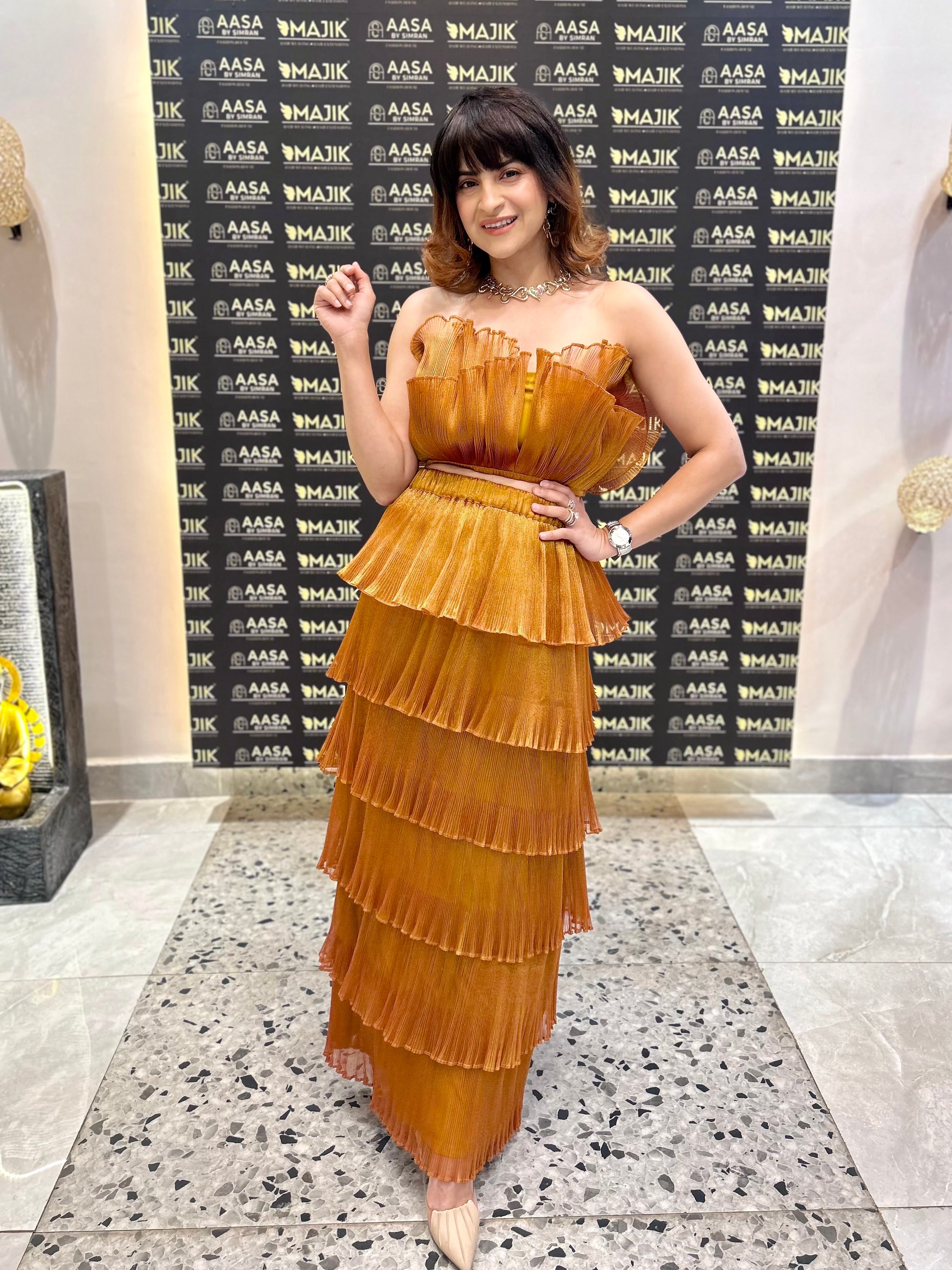 Sunset tutu bloom long tutu skirt set