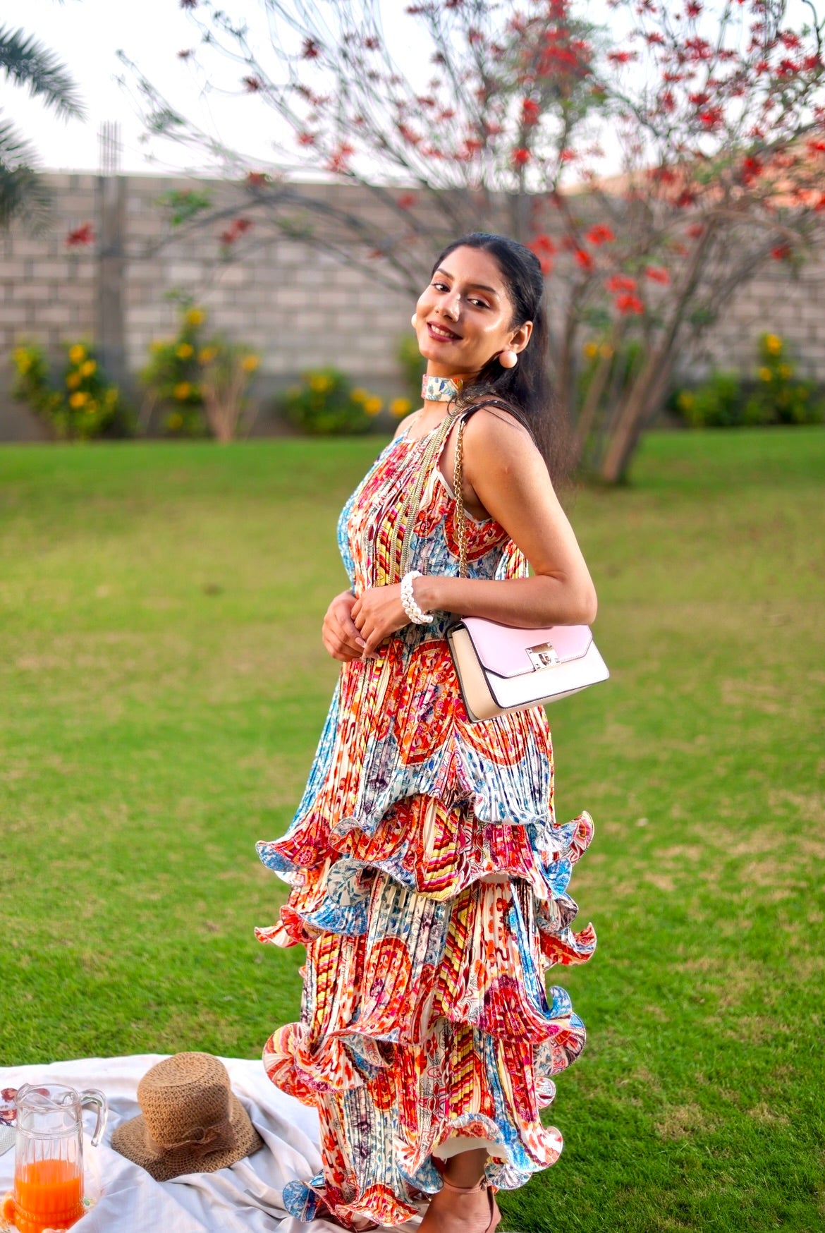 Kyanos candy long ruffle layer dress