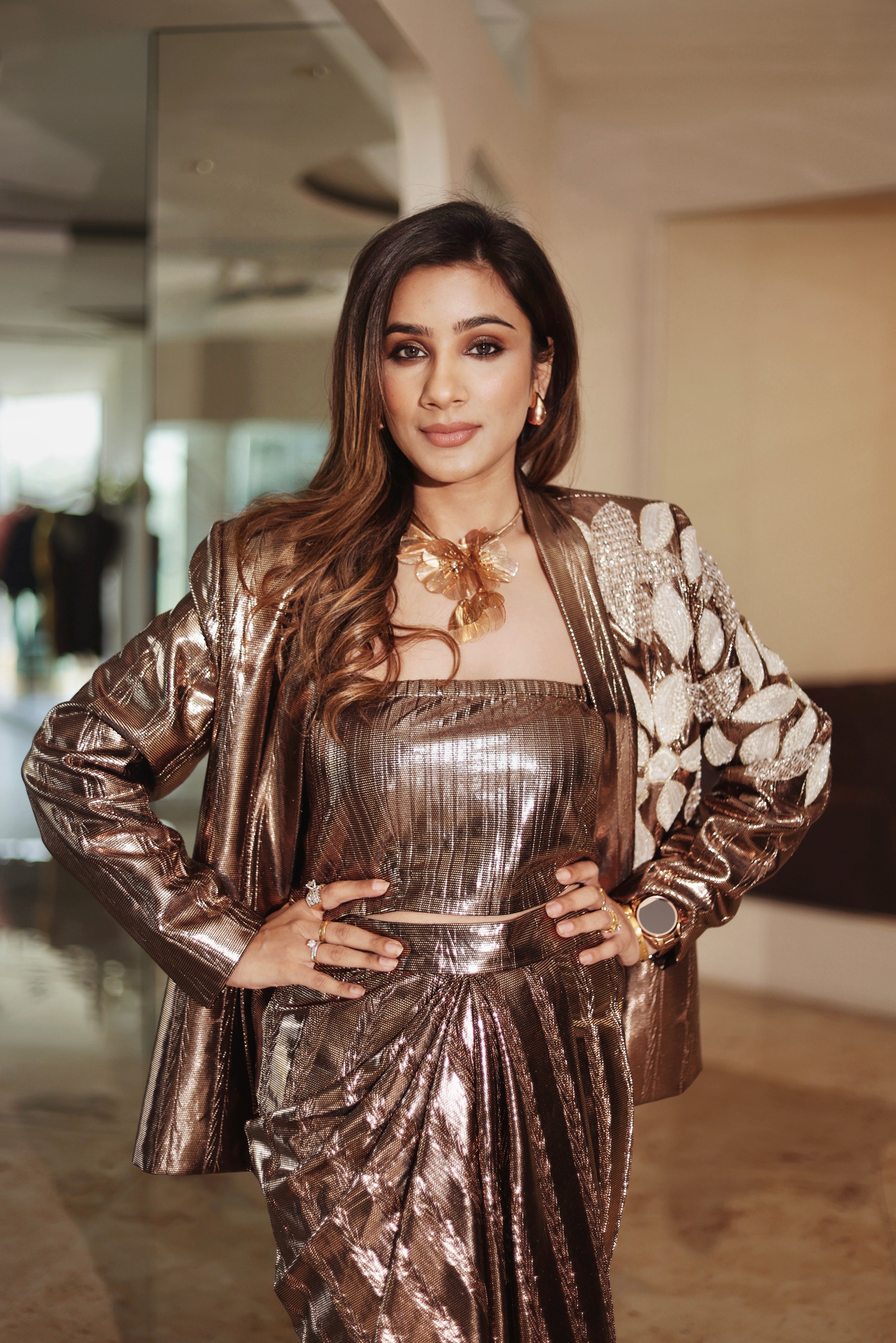 Copper ivory glaze power blazer