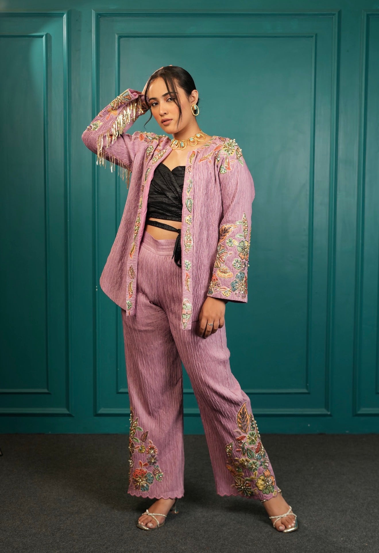 Gulnaar Embellished DENIM CO ORD SET