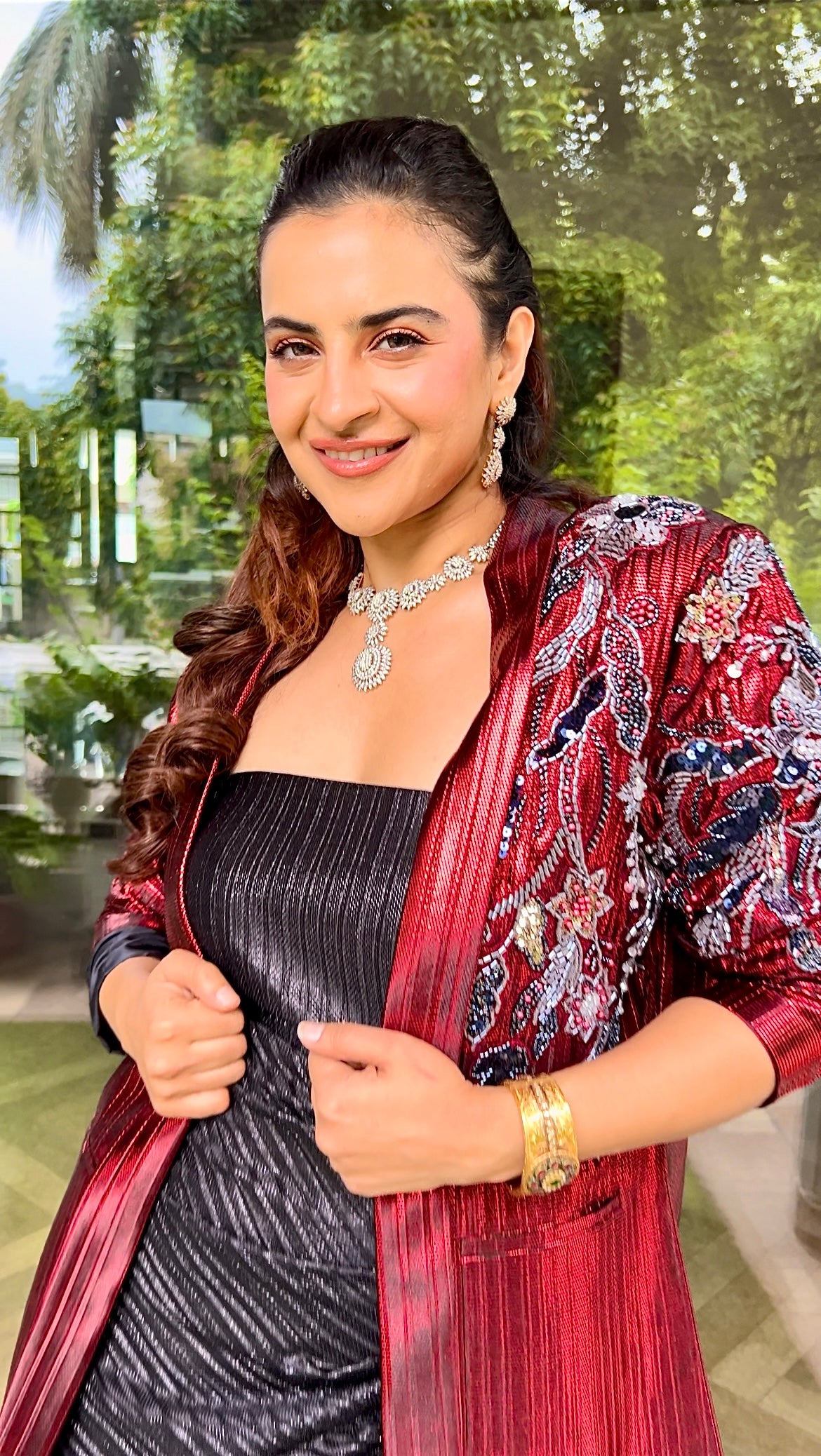 Black corset drape gown