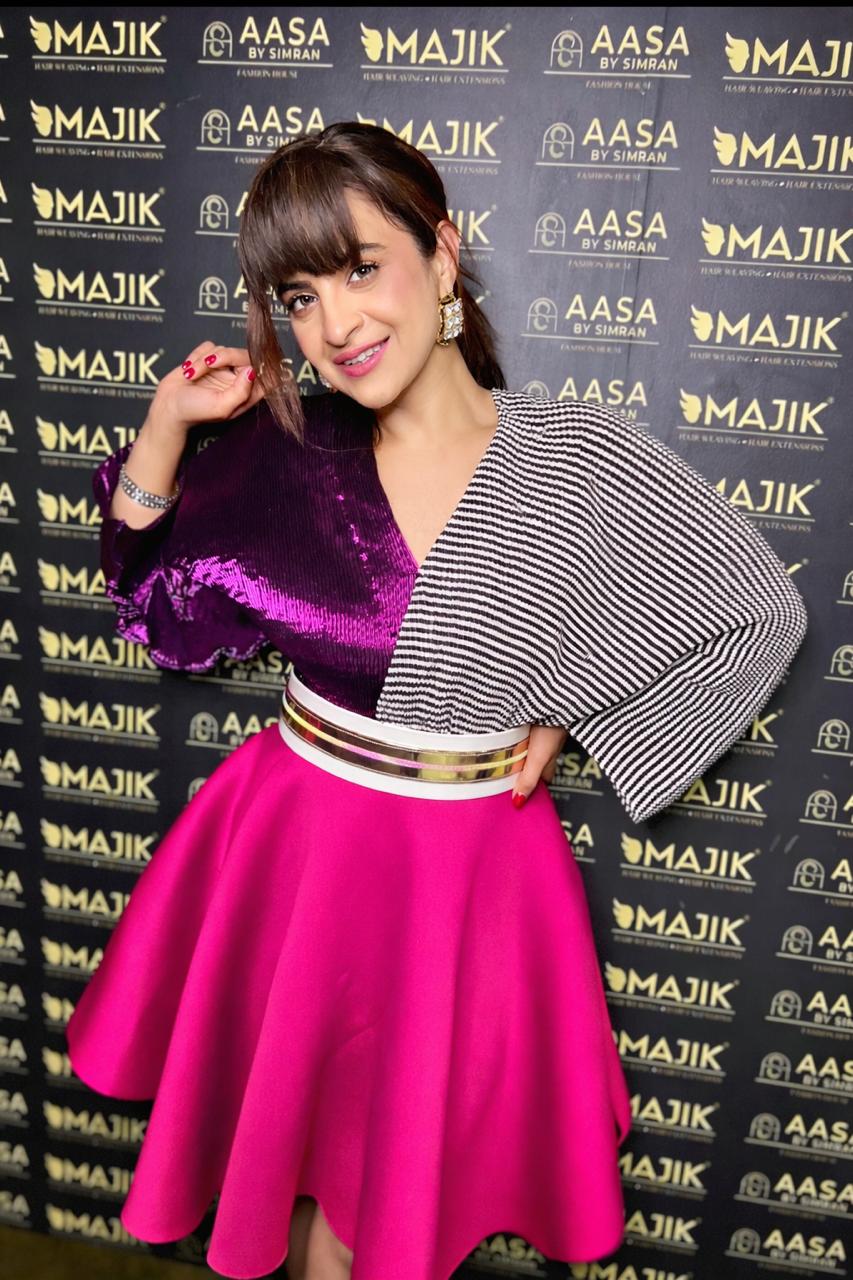 Berry Pop in Purple, Pink , Black and white neoprene with illusion belt