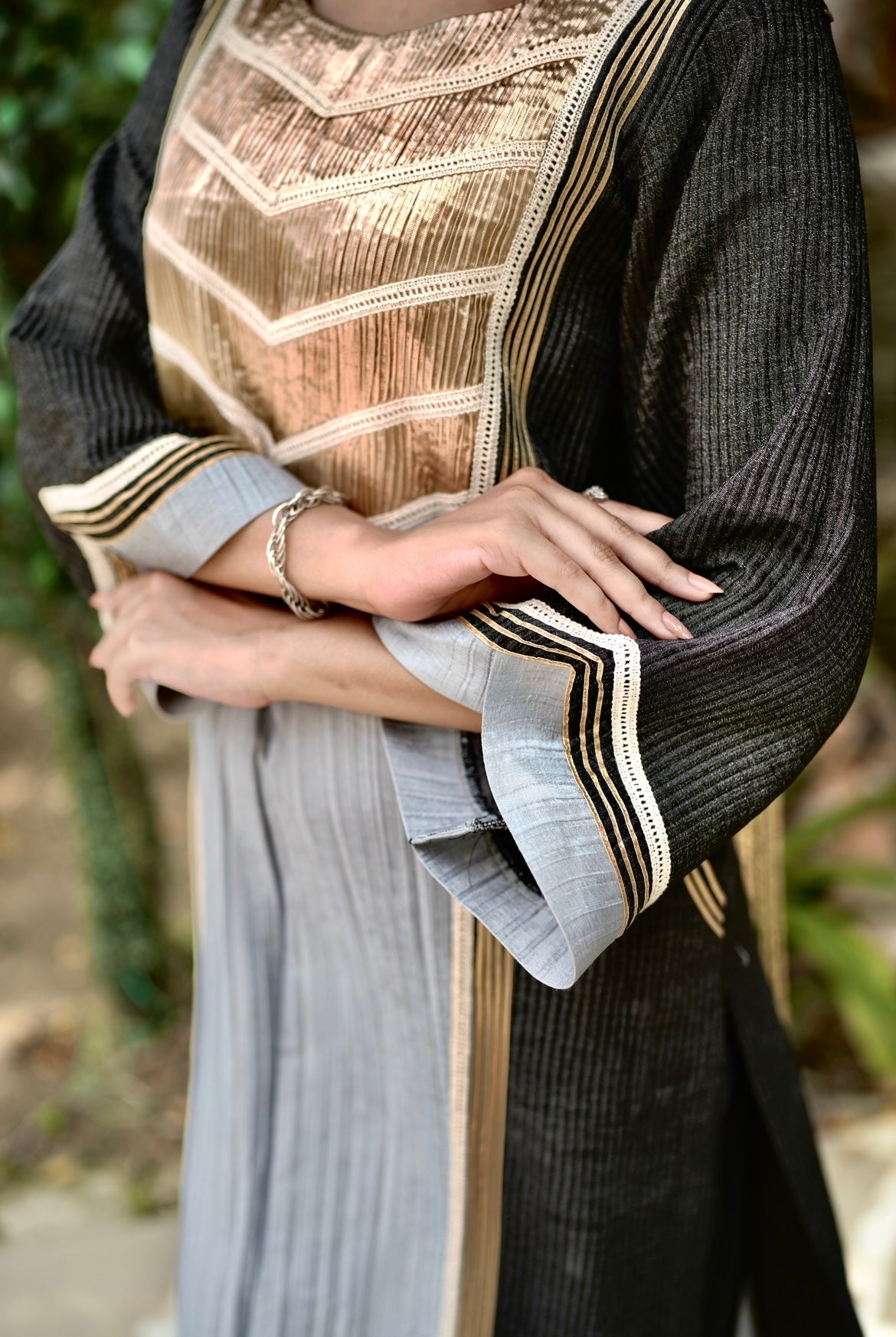 Denim black grey farsi salwar set