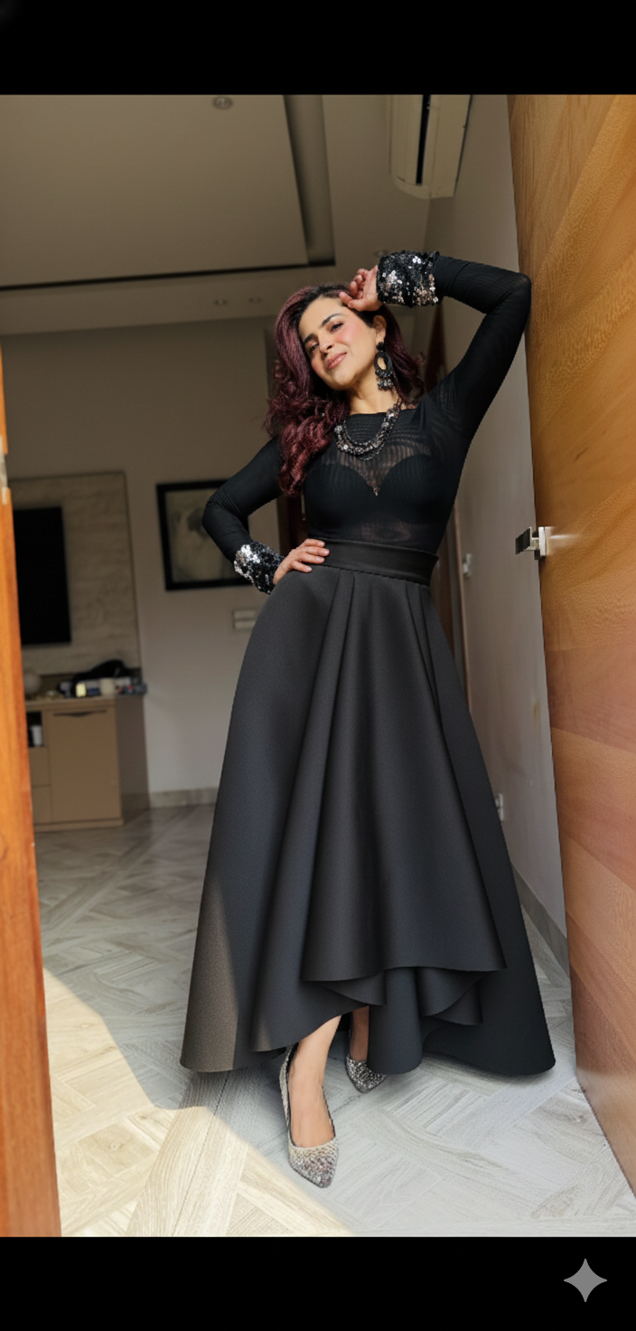 Neoprene black skirt