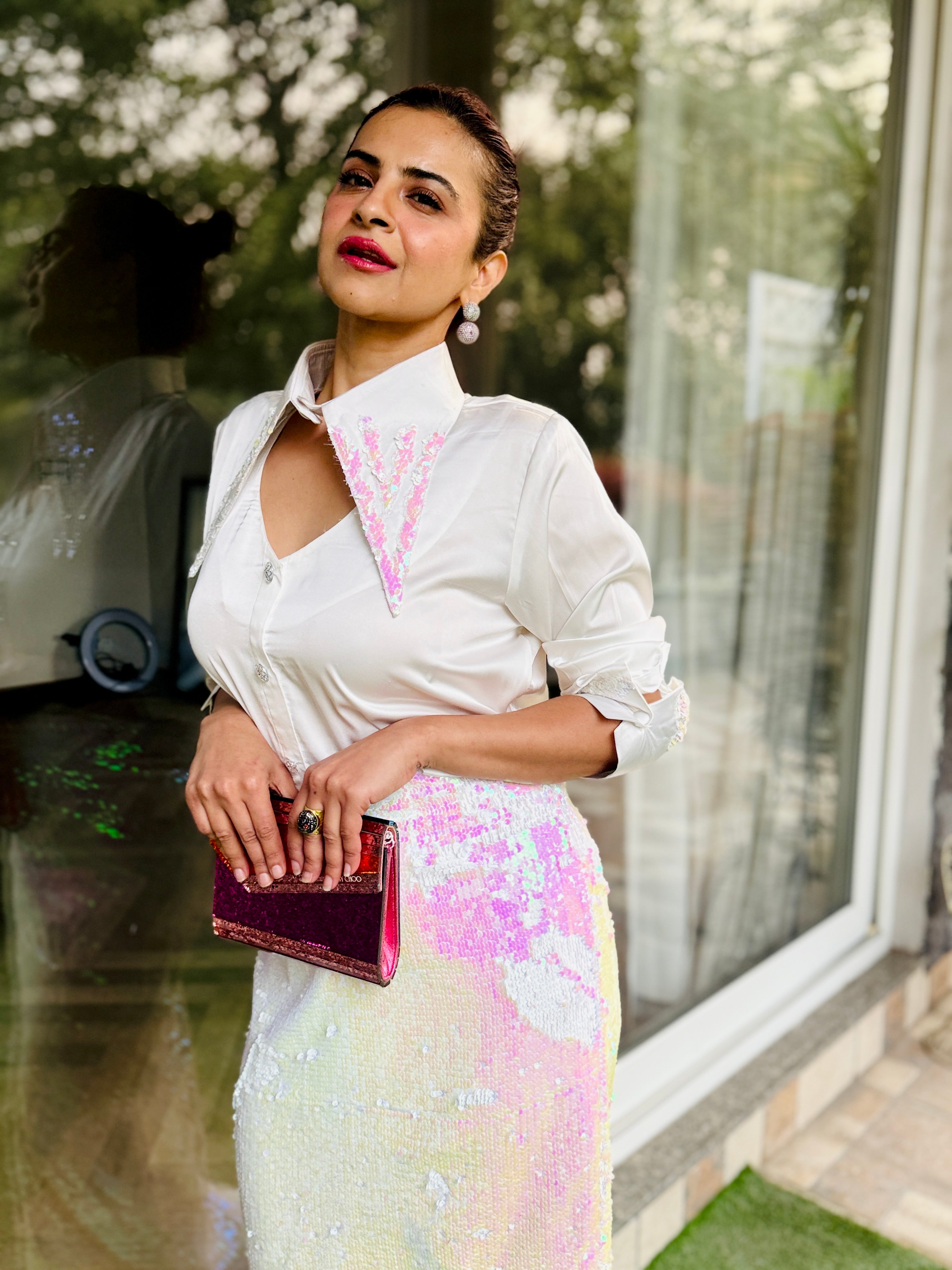 Pearl chrome Set in Chromatic White