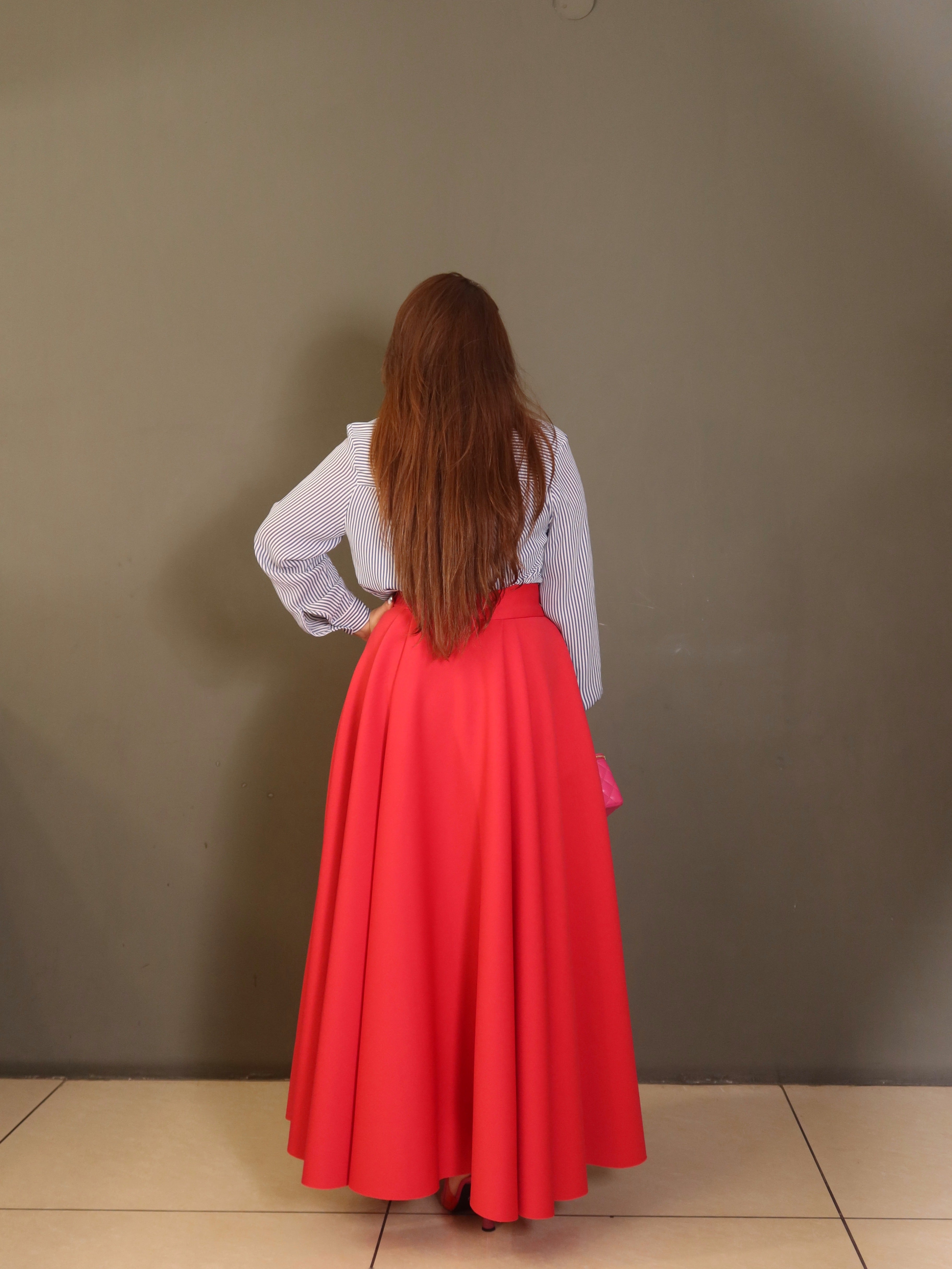 Hi-Low skirt in Red