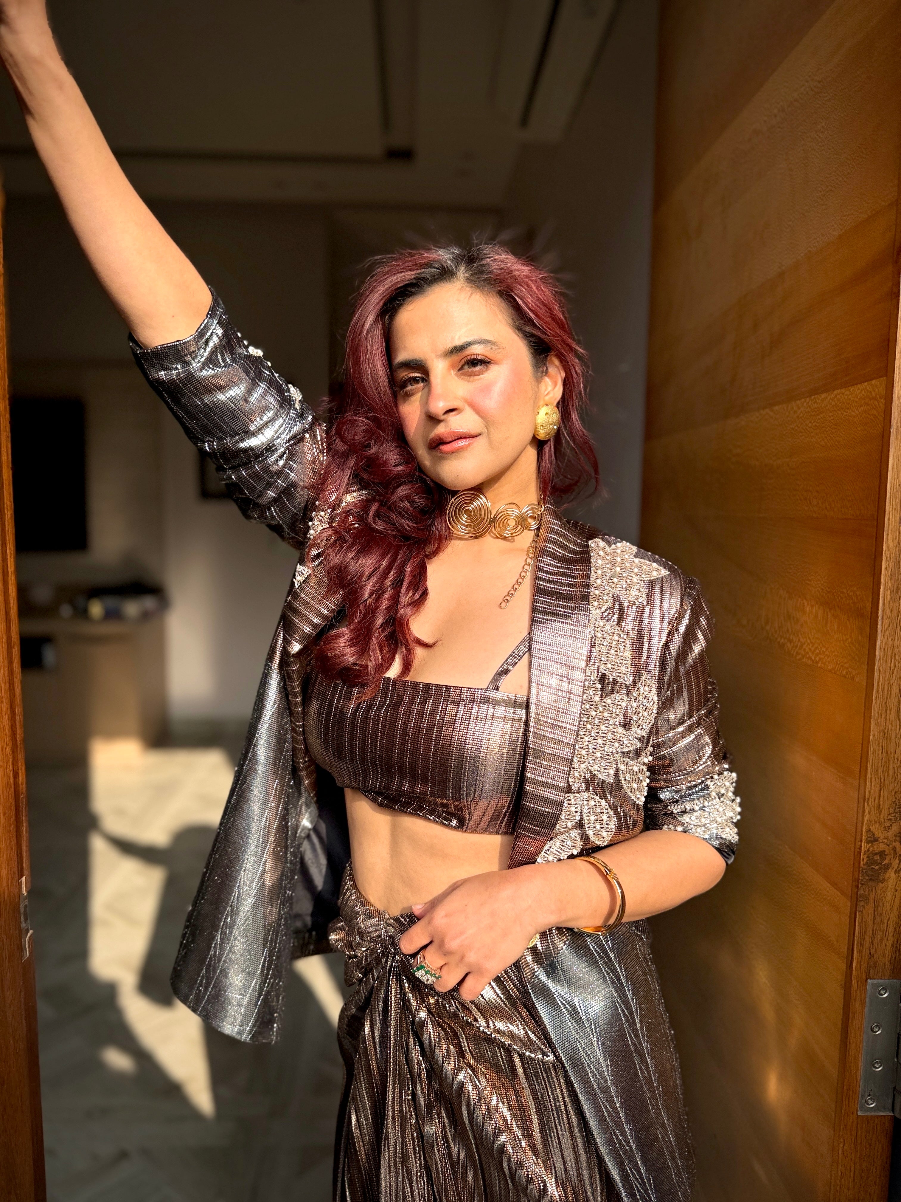 Argent Ember Power Blazer in Copper and Silver