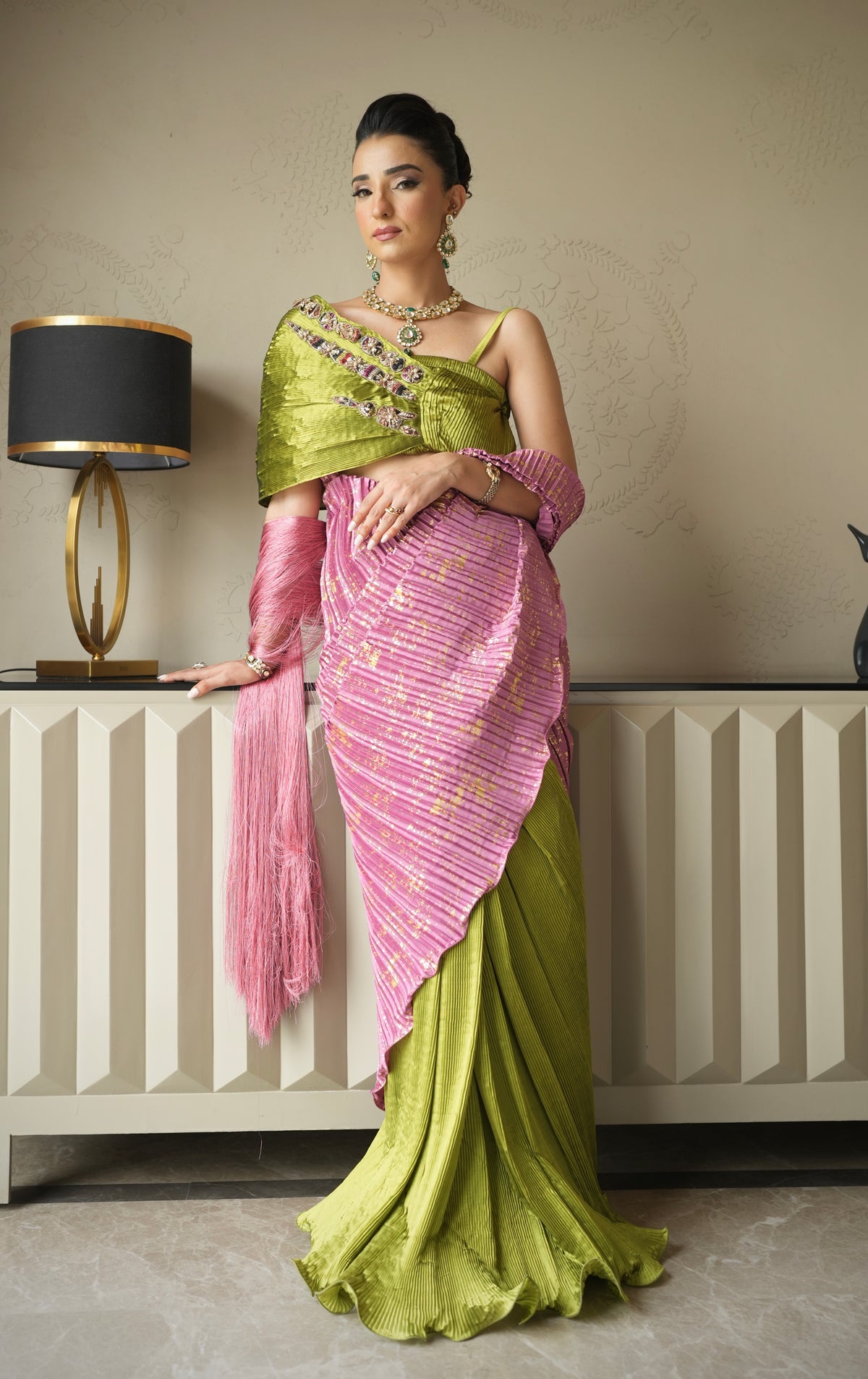 Pataali Saree with Embroidered Blouse