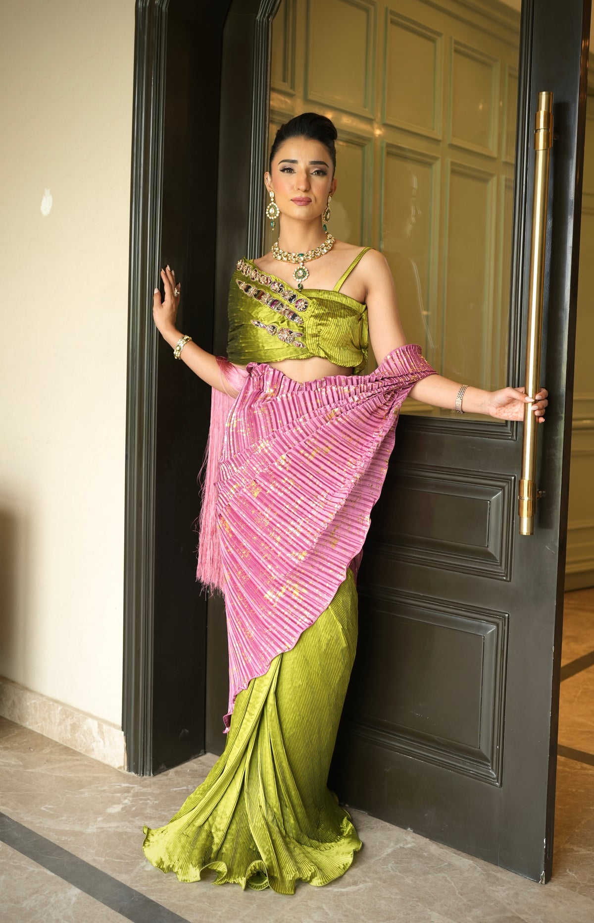Pataali Saree with Embroidered Blouse