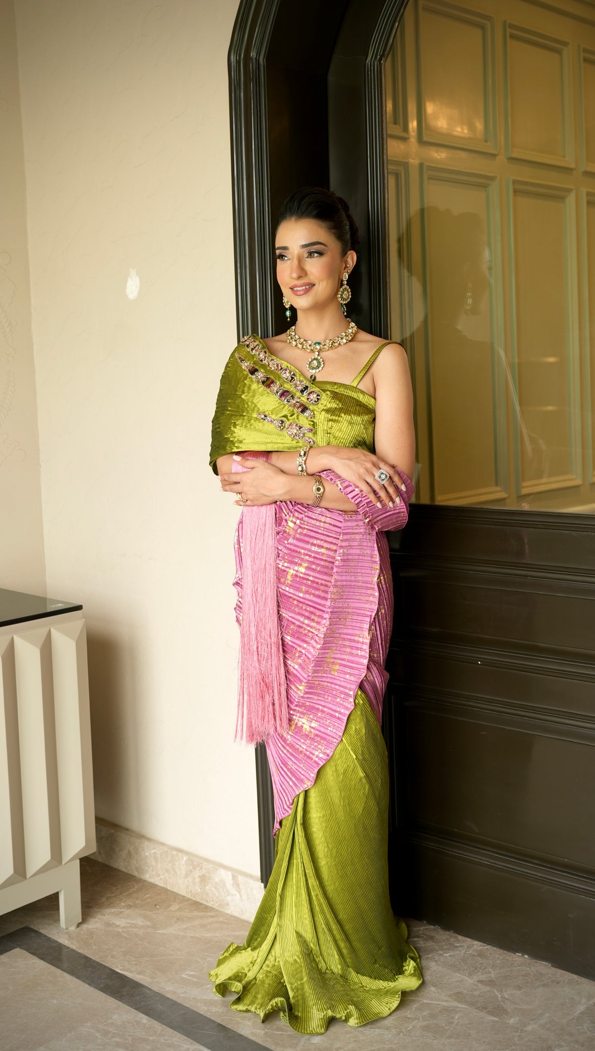 Pataali Saree with Embroidered Blouse