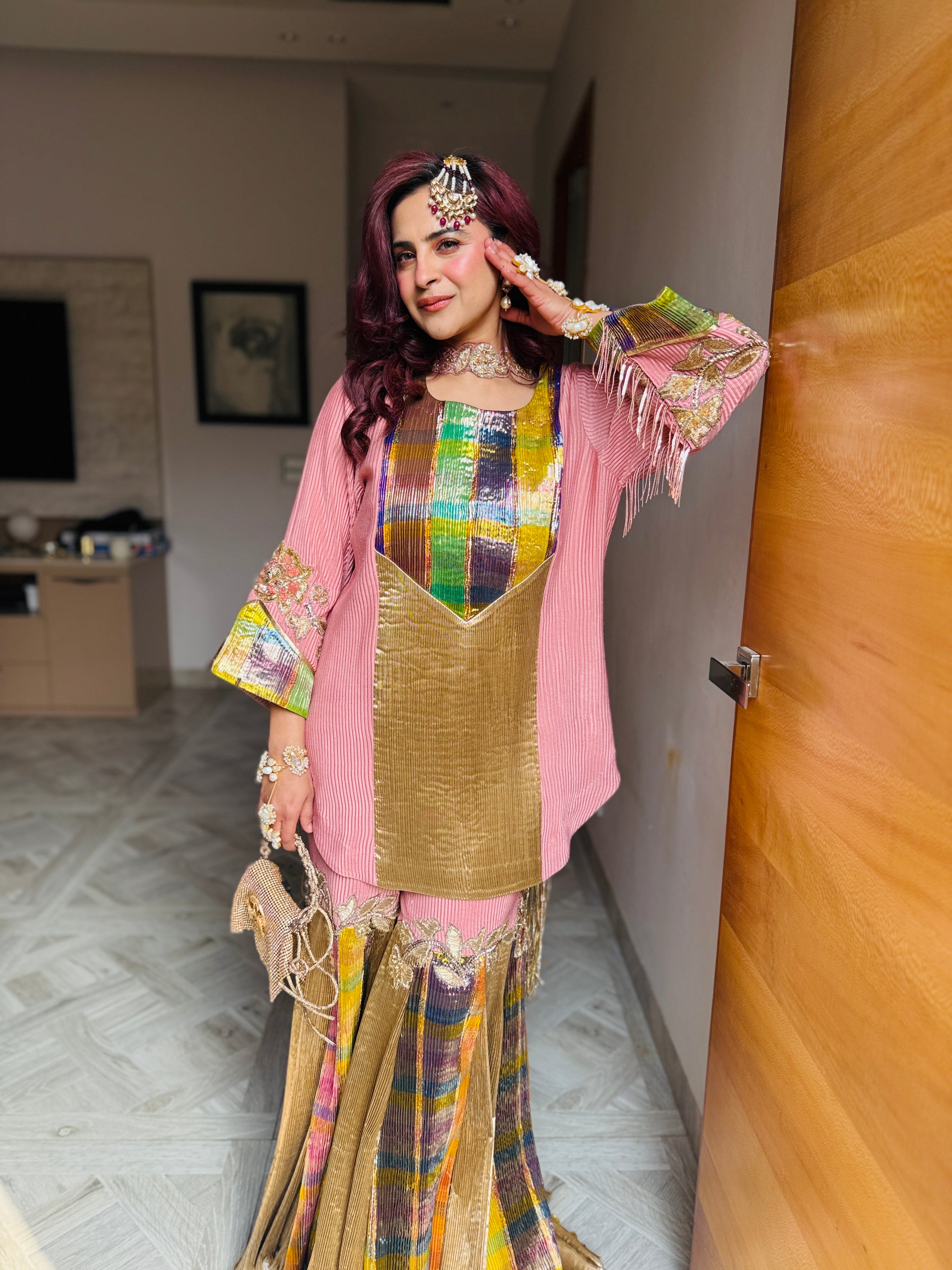 Rose Zari Garara Set in Pink