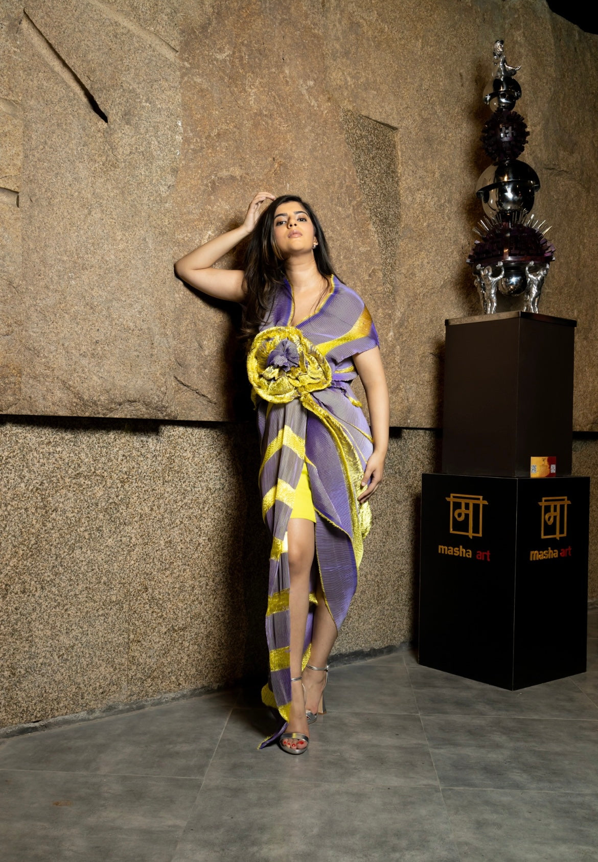 Luxe Wrap dress in Lemon Swirl