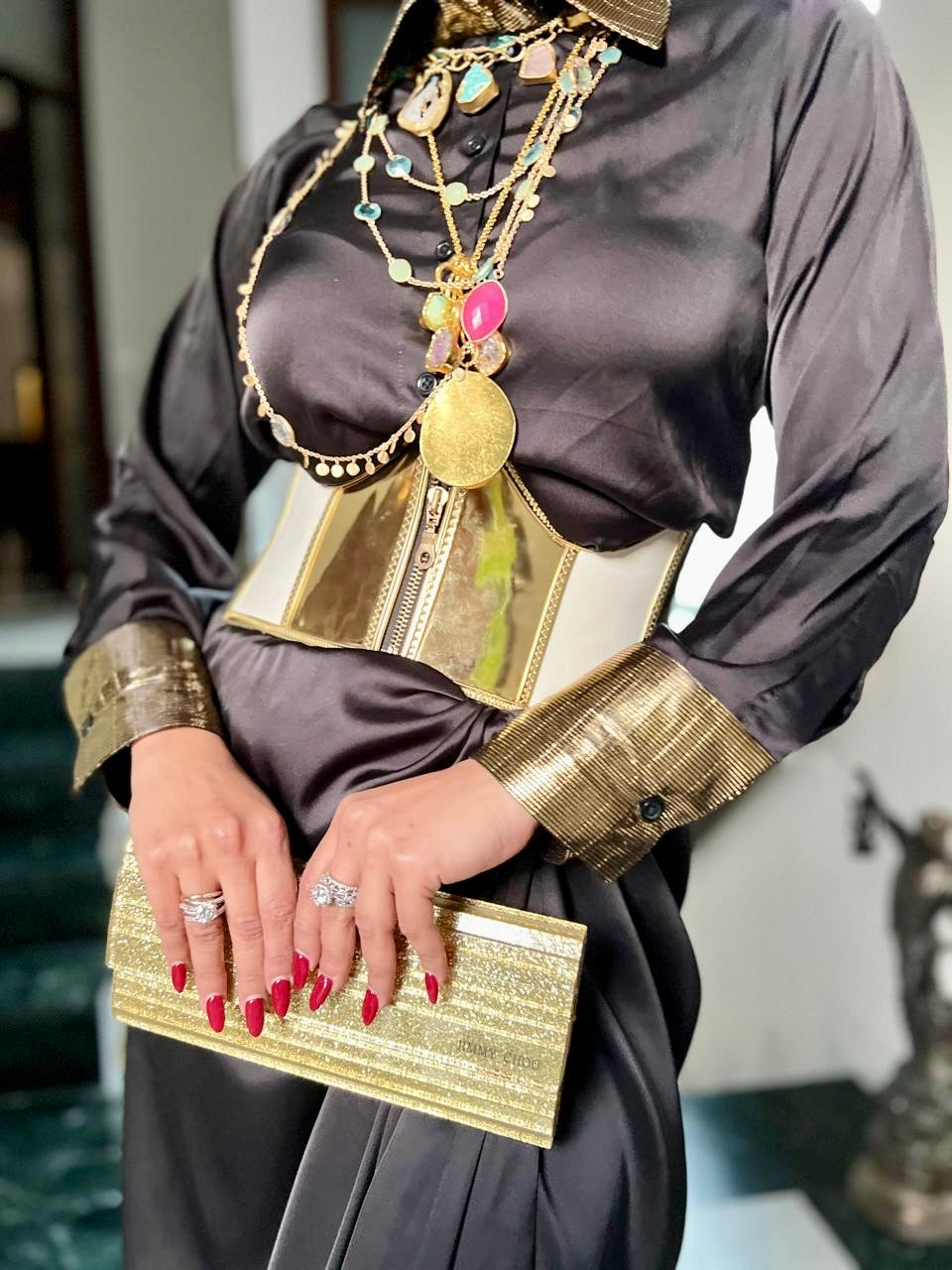 Gold & White Corset belt