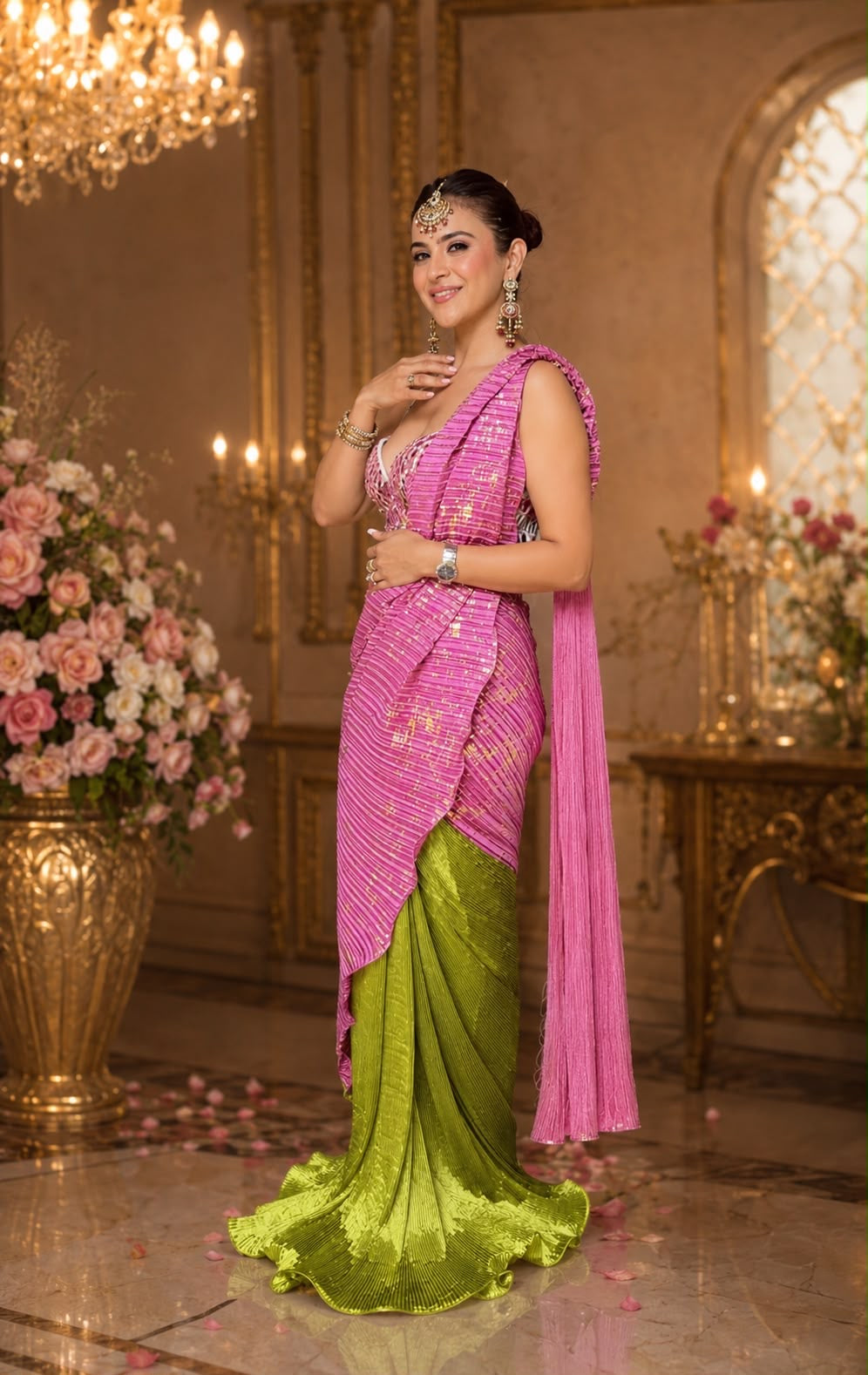 Gulmohar Drape Saree with Corset Blouse