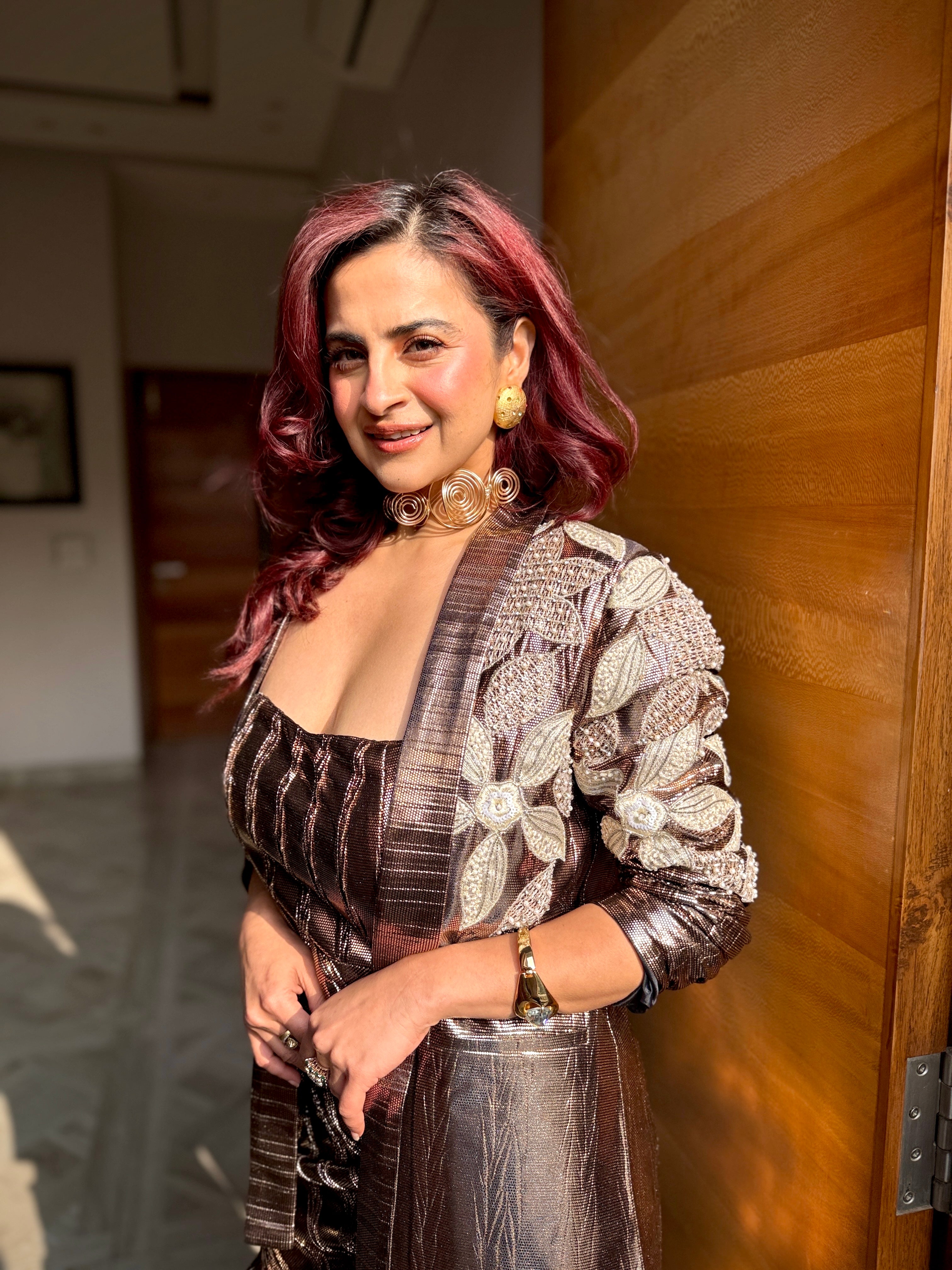 Argent Ember Power Blazer in Copper and Silver