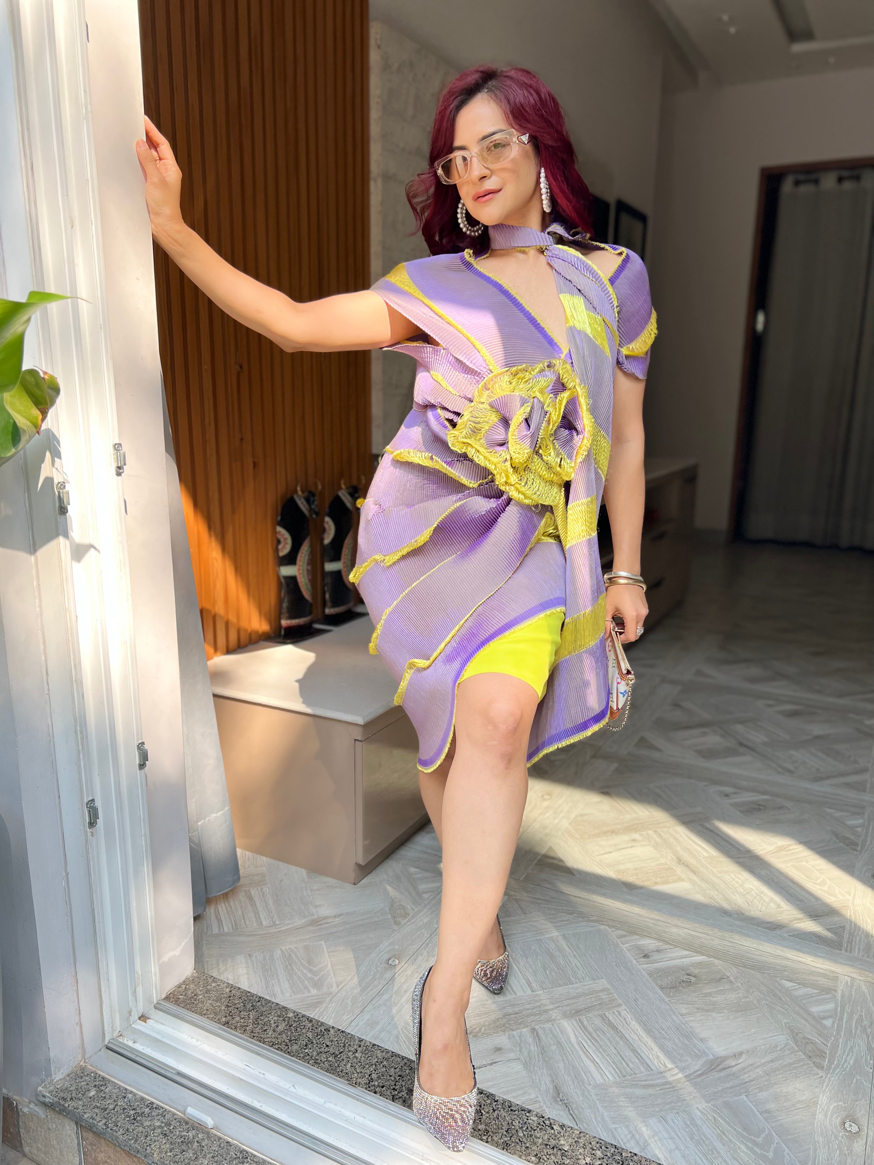 Luxe Wrap dress in Lemon Swirl