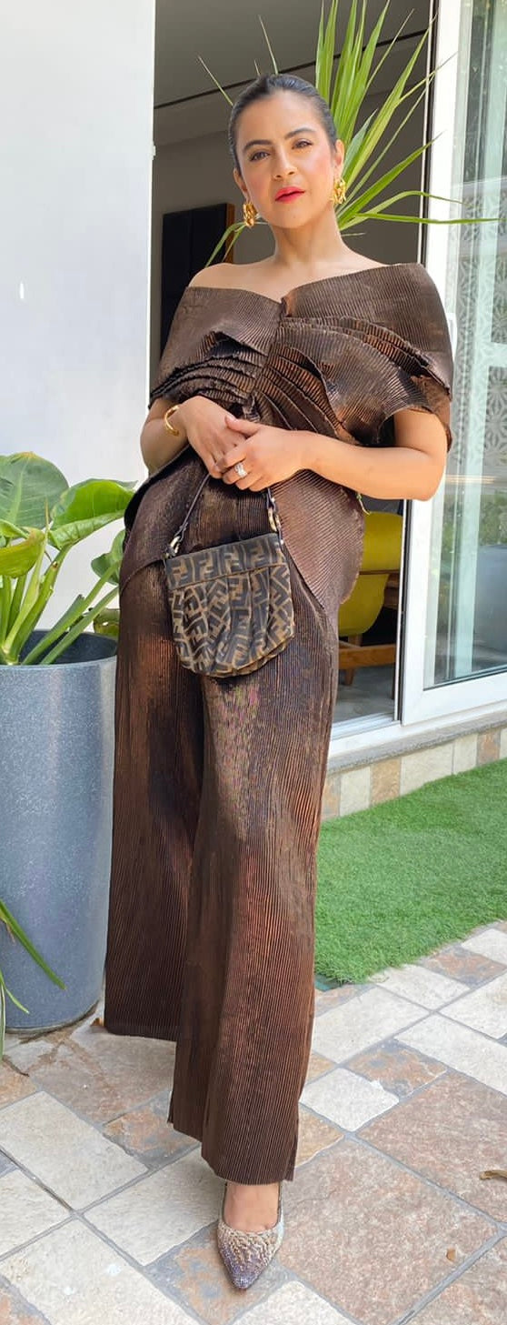 Multi Drape Pant Set in Copper