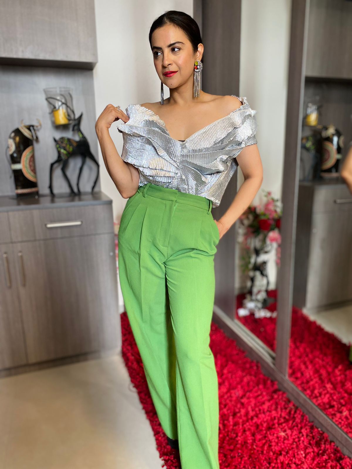 Multi Drape Top in Silver