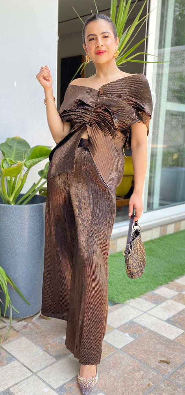 Multi Drape Pant Set in Copper