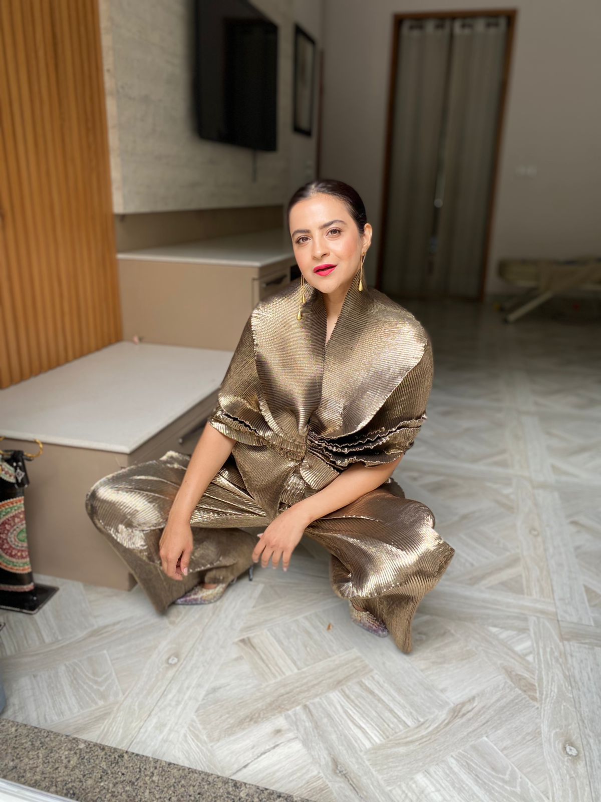Multi Drape Top in Antique Gold
