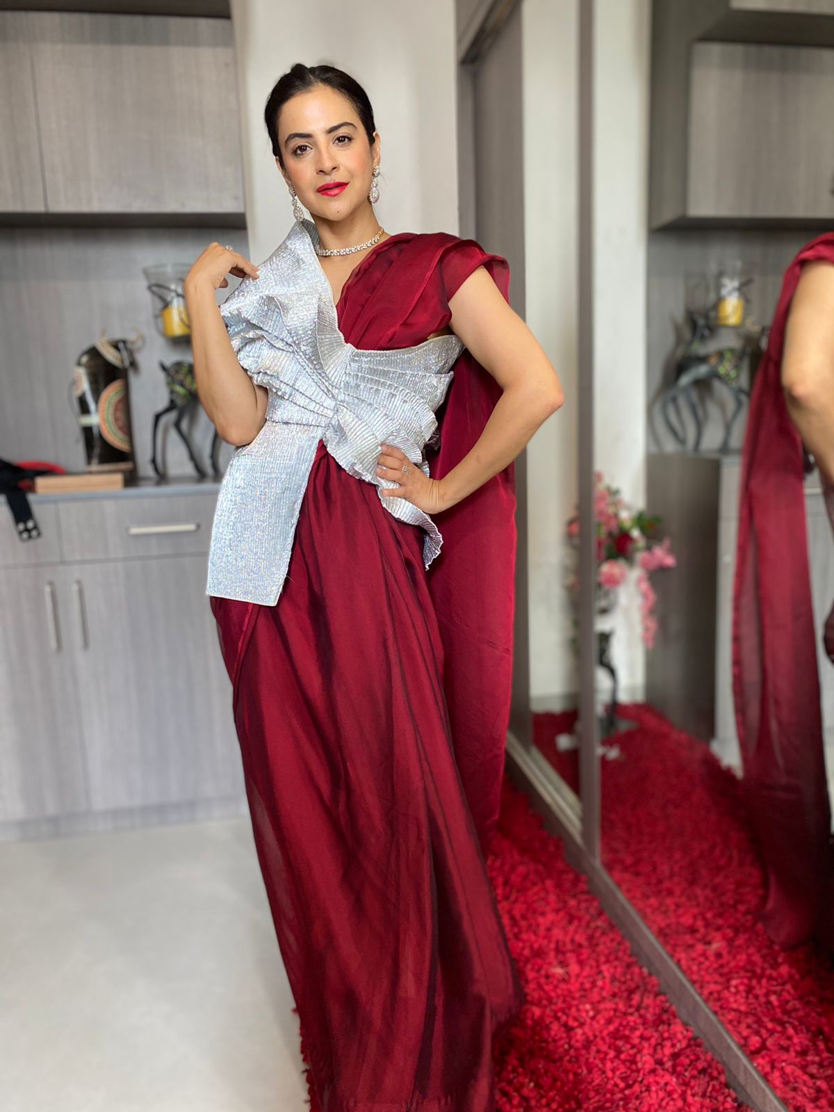 Multi Drape Top in Silver