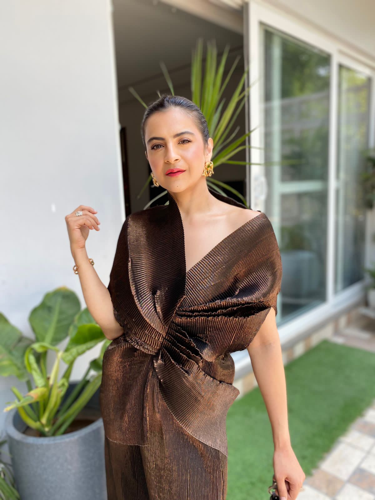 Multi Drape Top in Copper