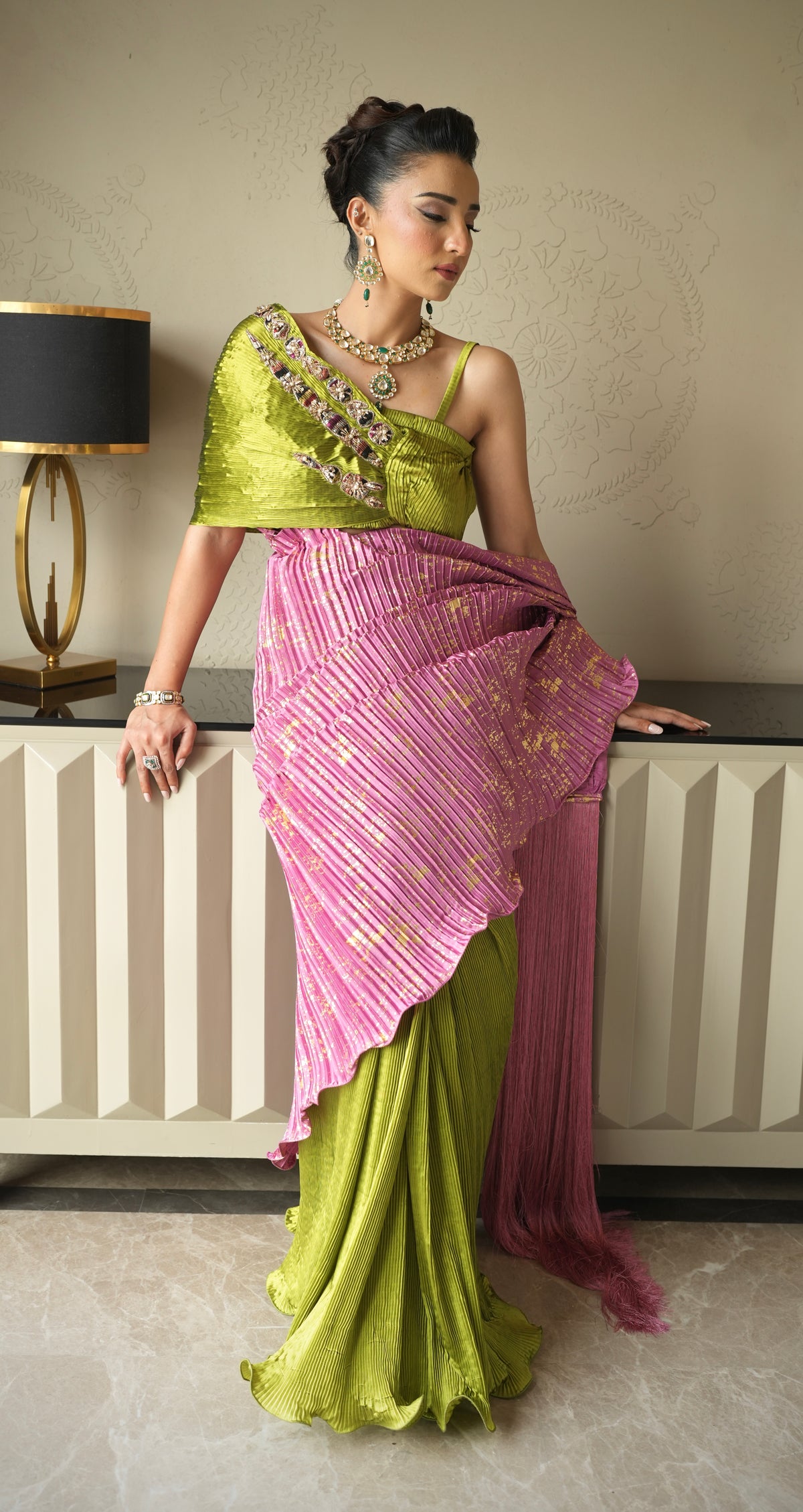 Pataali Saree with Embroidered Blouse