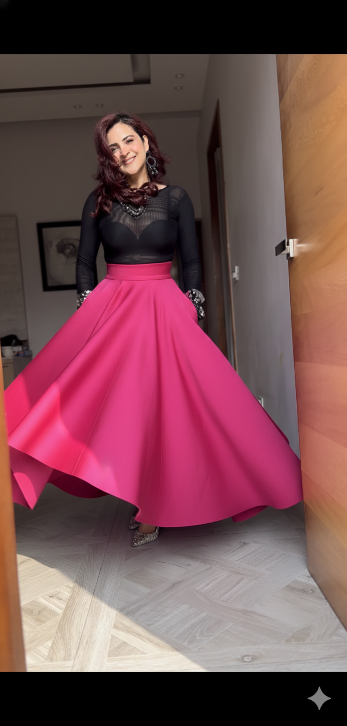 Bubblegum Pink neoprene  skirt