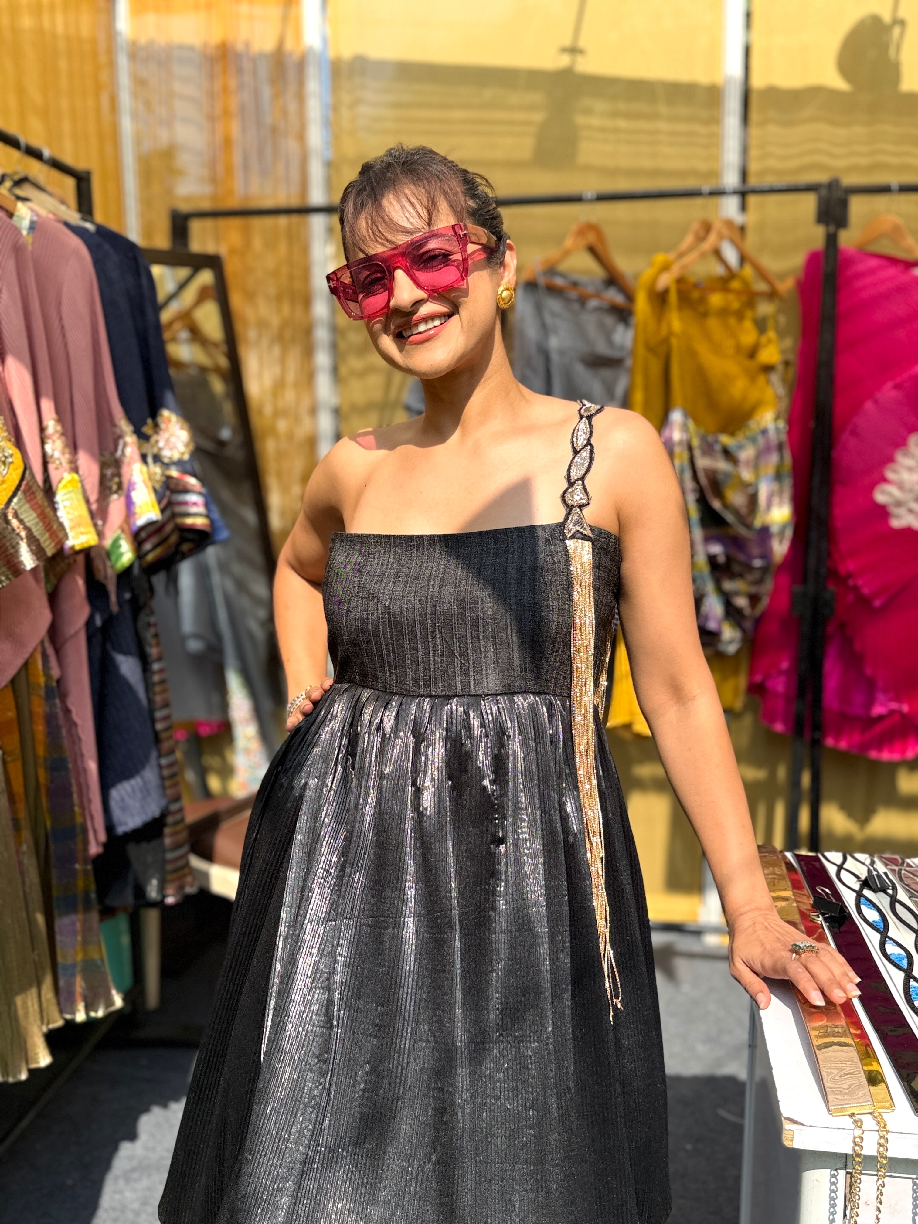 Haze peplum dress in Black