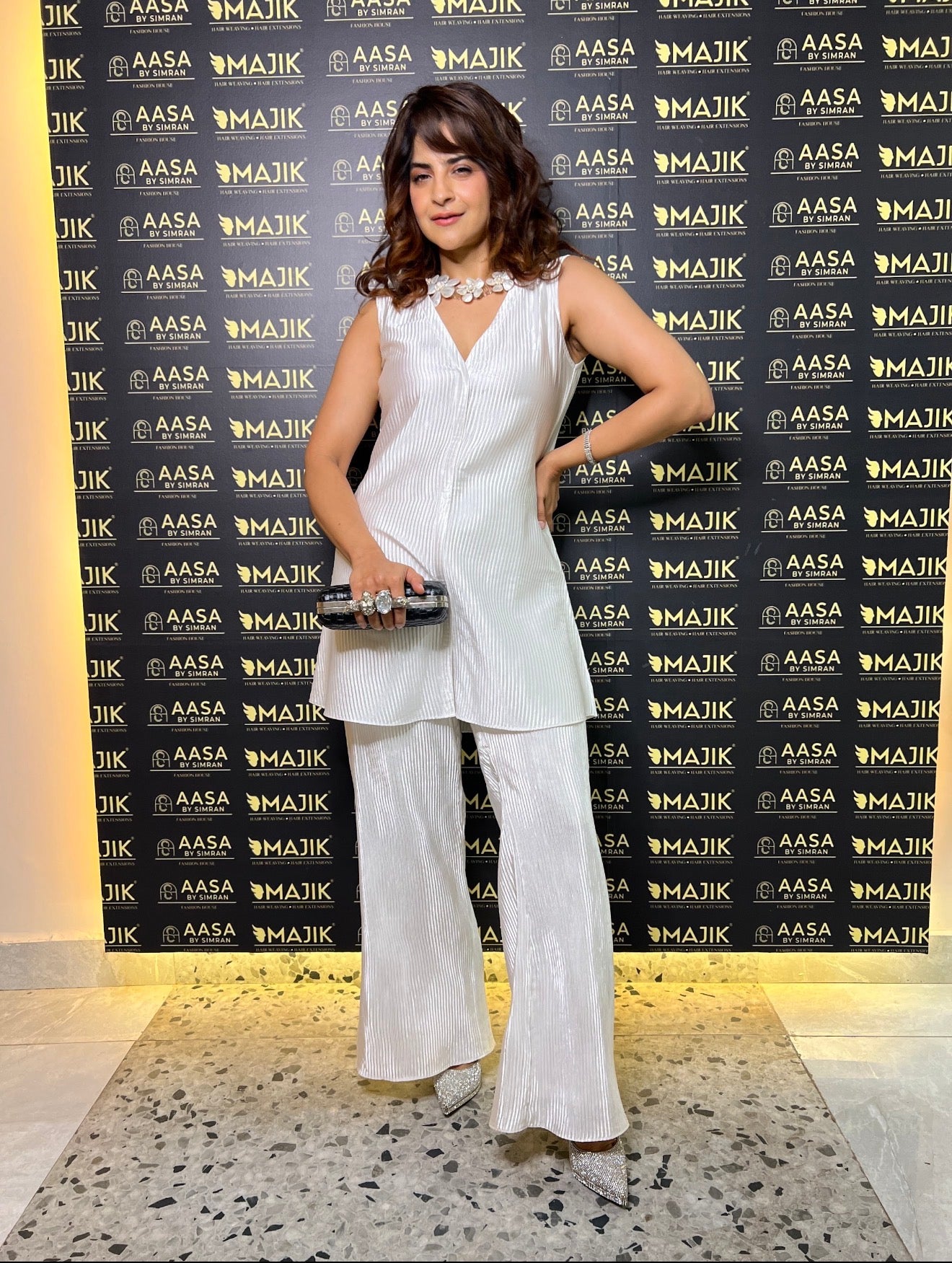 Pearl white  pants Set in Vintage Era