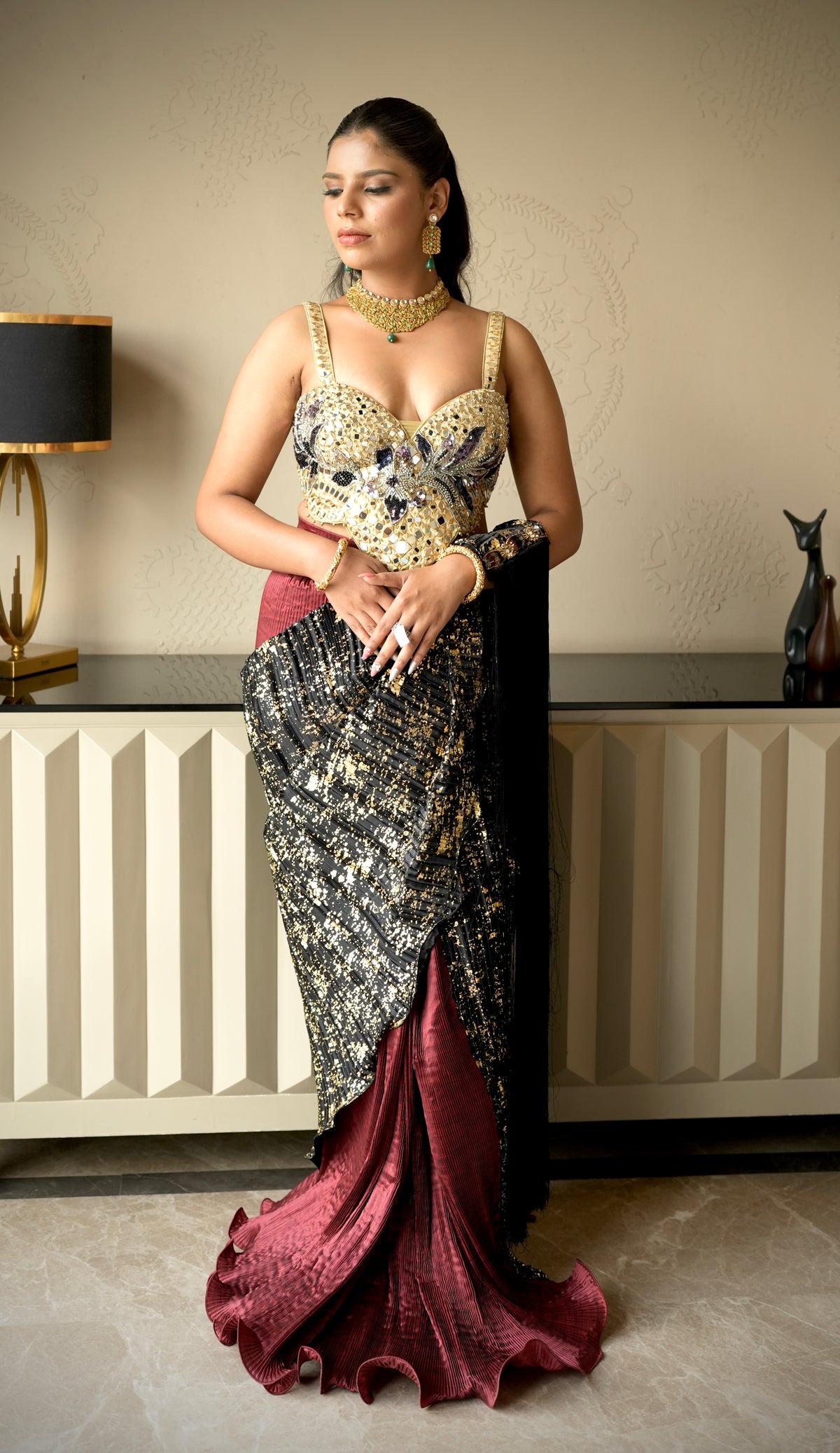 Nazakat Saree with Corset Blouse